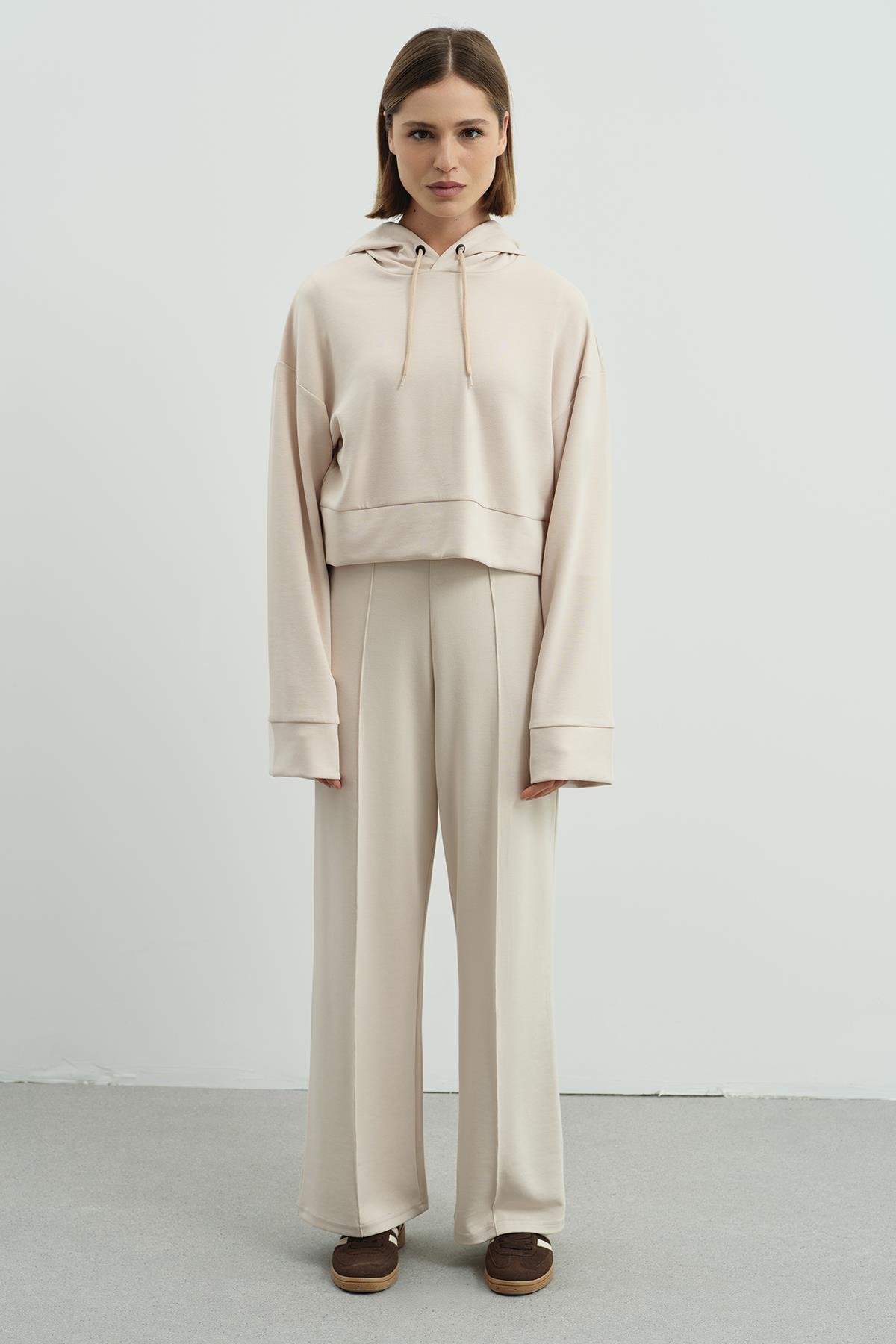 Pure Touch Kapüşonlu Sweat CC7004 Bej