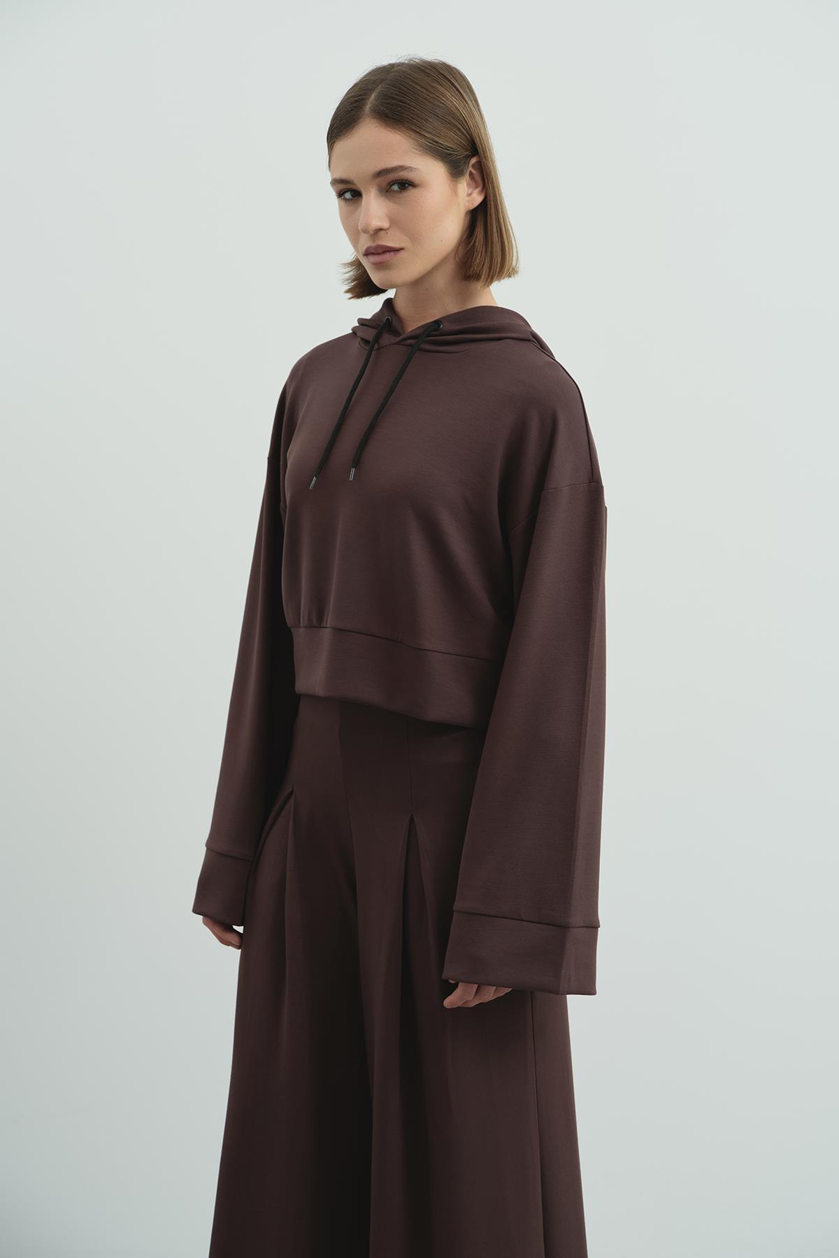 Pure Touch Kapüşonlu Sweat CC7004 Kahve