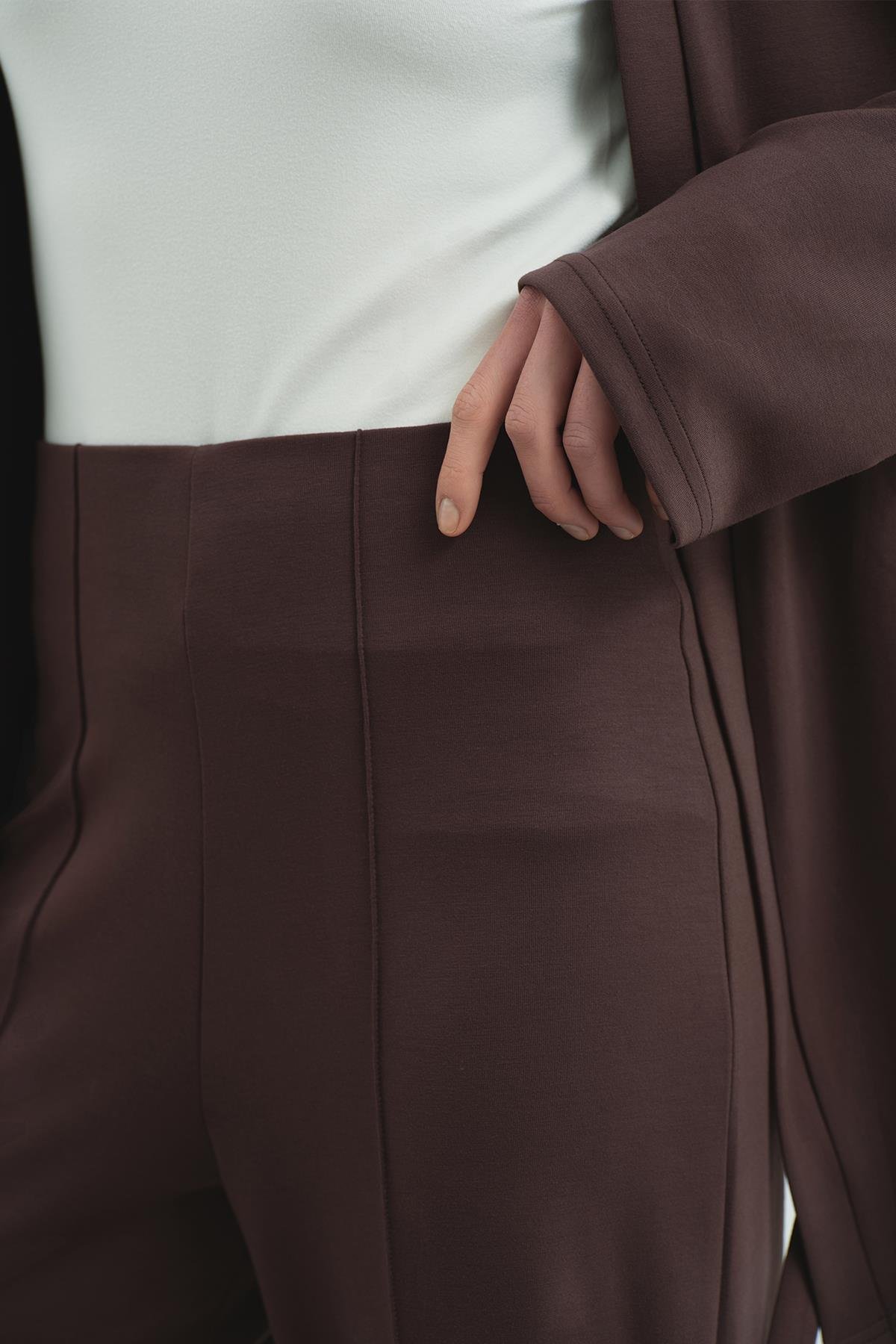 Pure Touch Nervür Dikişli Pantolon CC7003 Kahve