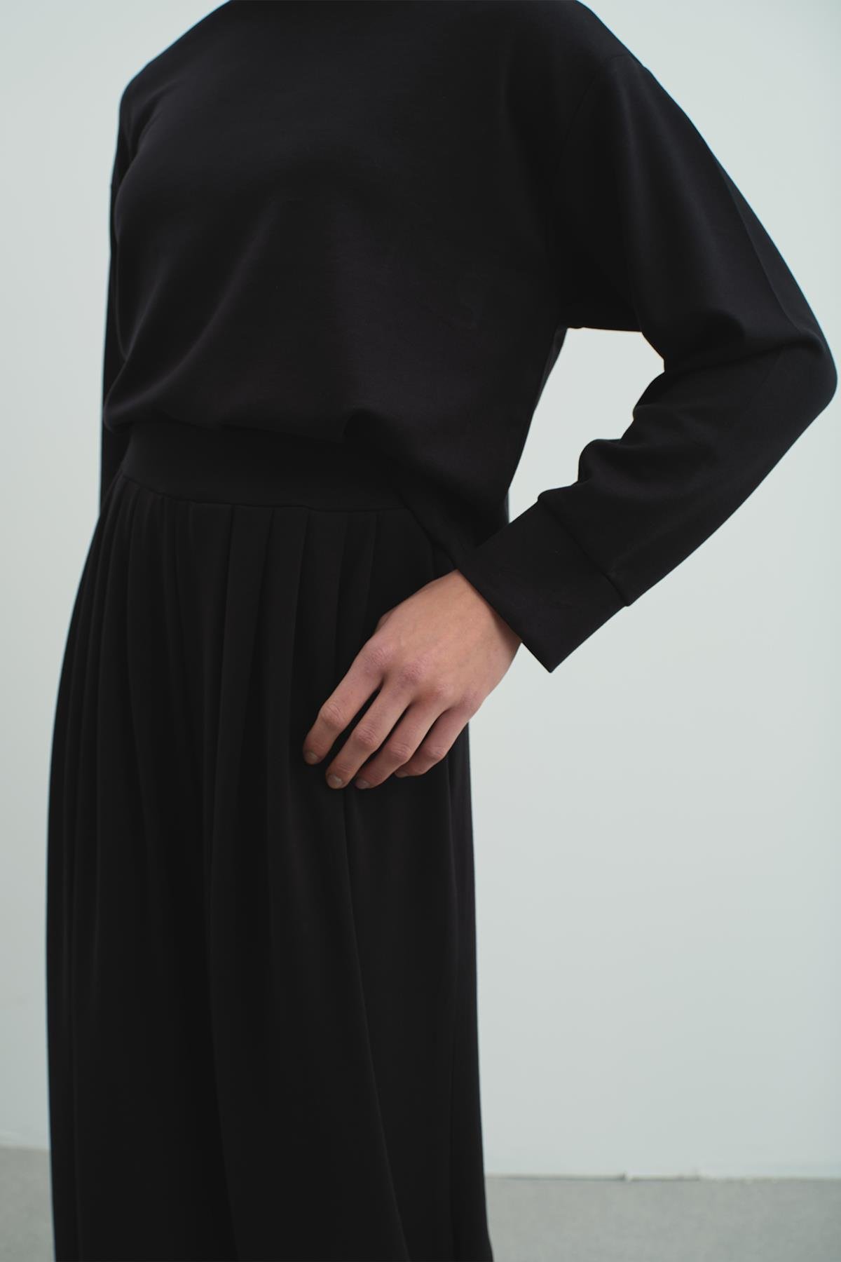 Pure Touch Pileli Bol Pantolon CC7006 Siyah