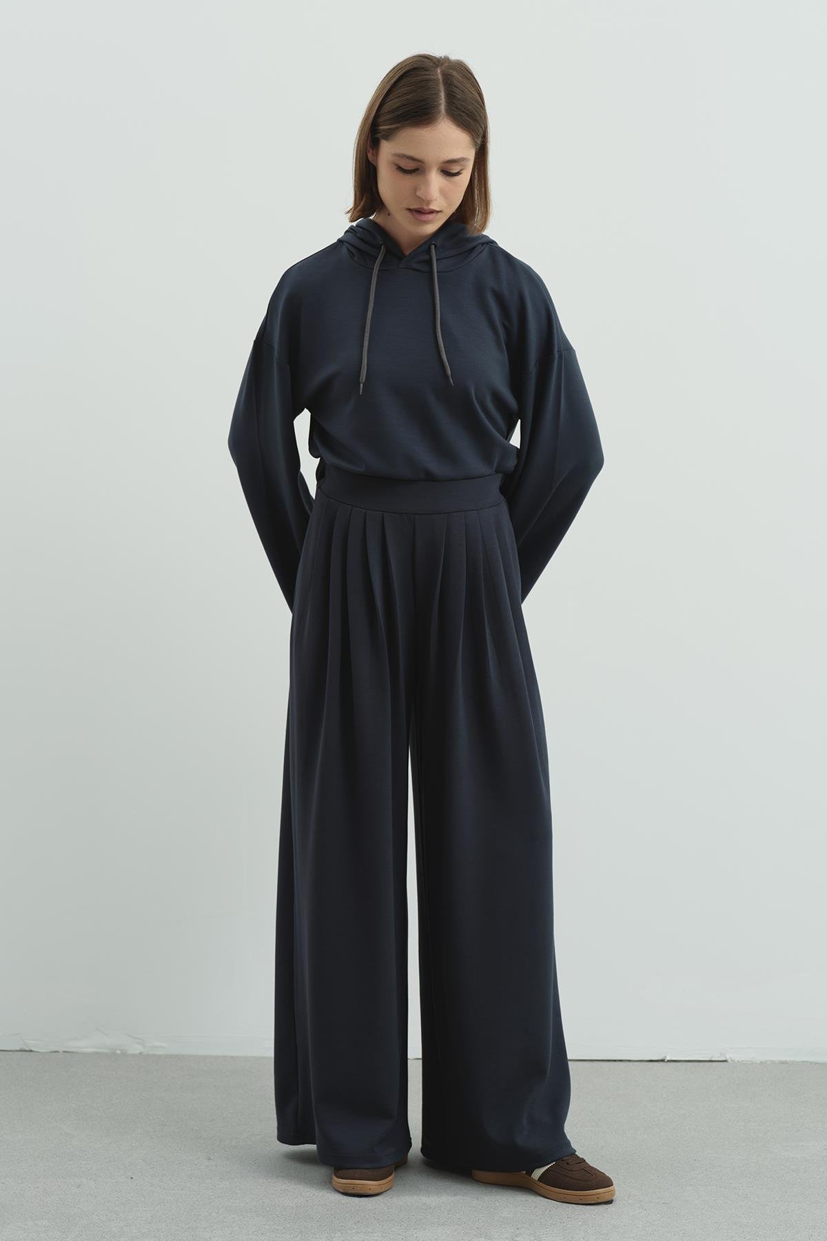 Pure Touch Pileli Bol Pantolon CC7006 Füme