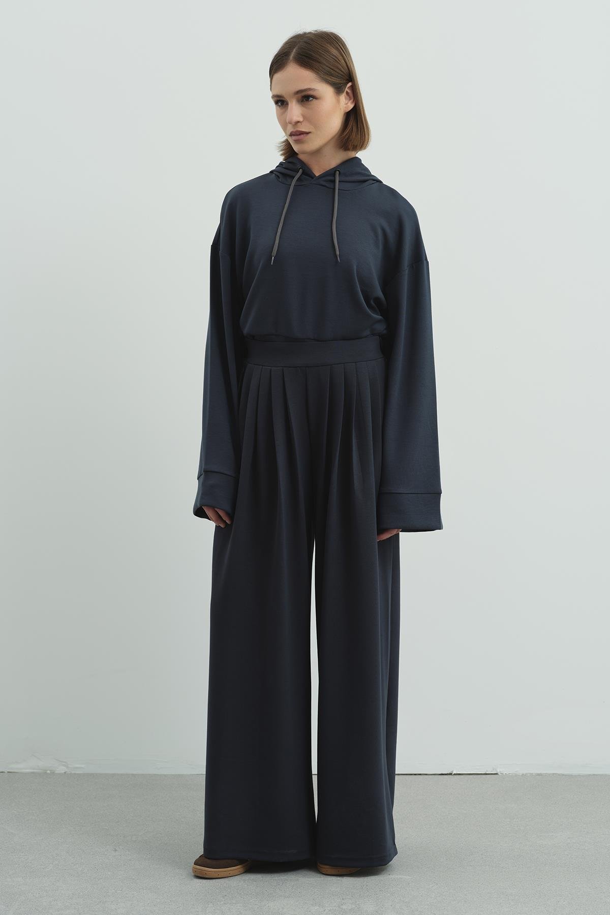 Pure Touch Pileli Bol Pantolon CC7006 Füme