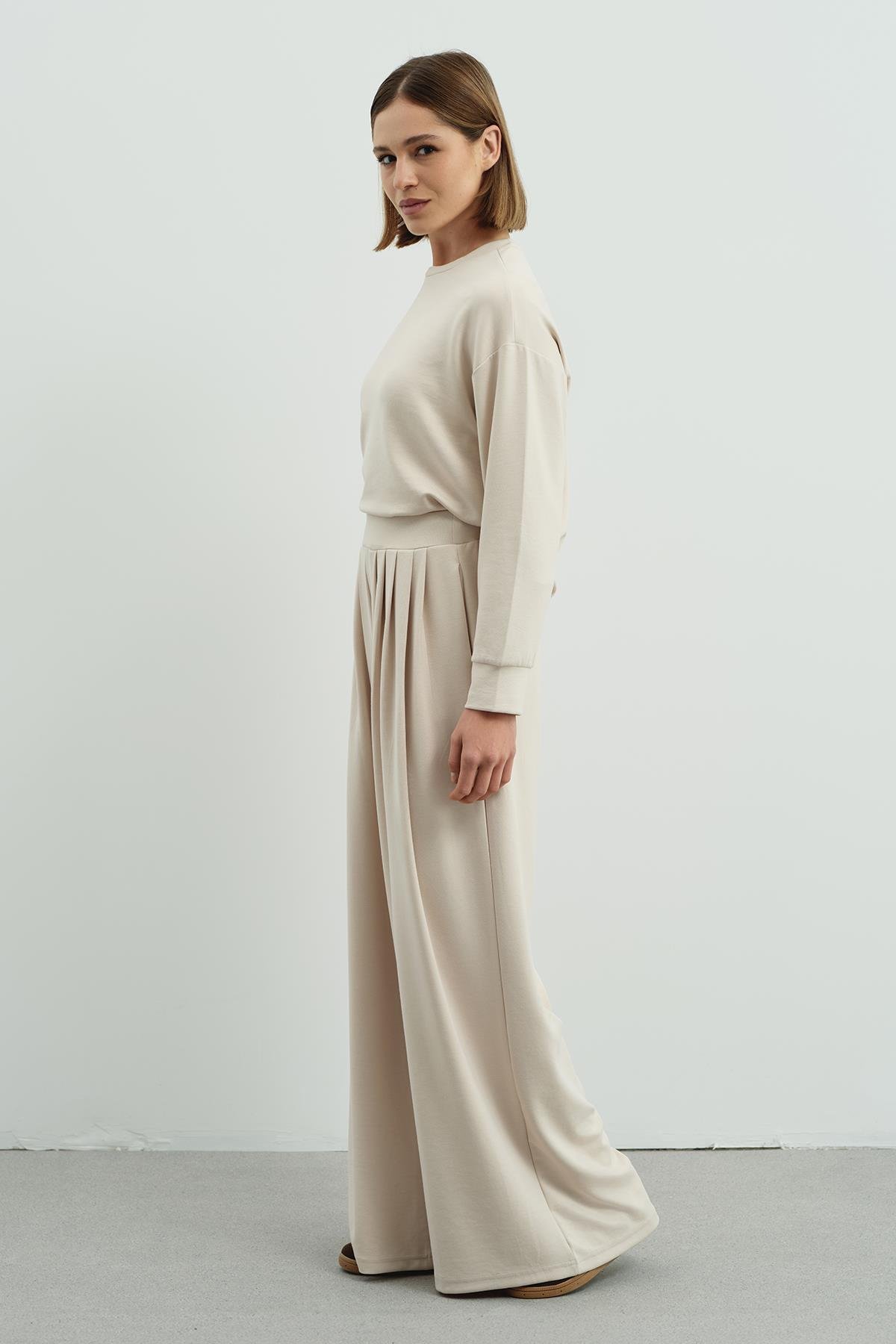 Pure Touch Pileli Bol Pantolon CC7006 Bej