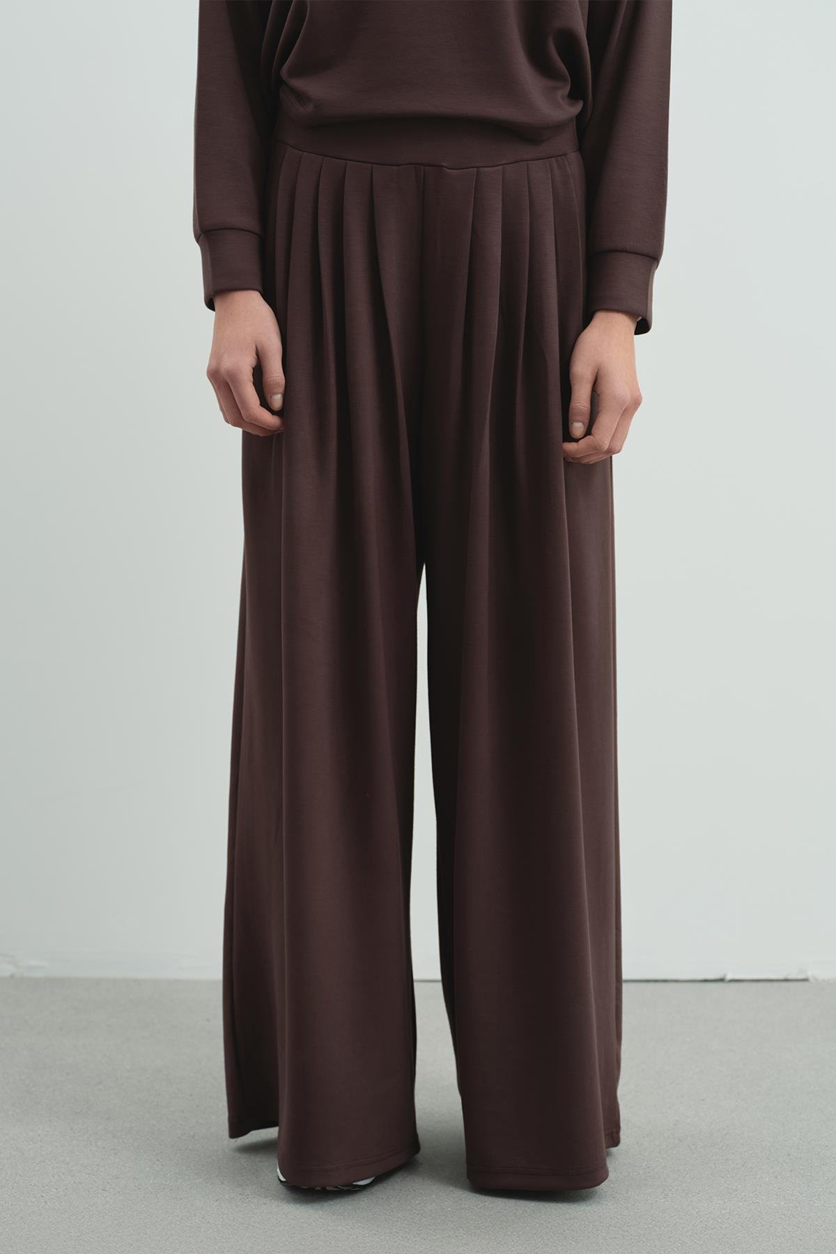 Pure Touch Pileli Bol Pantolon CC7006 Kahve