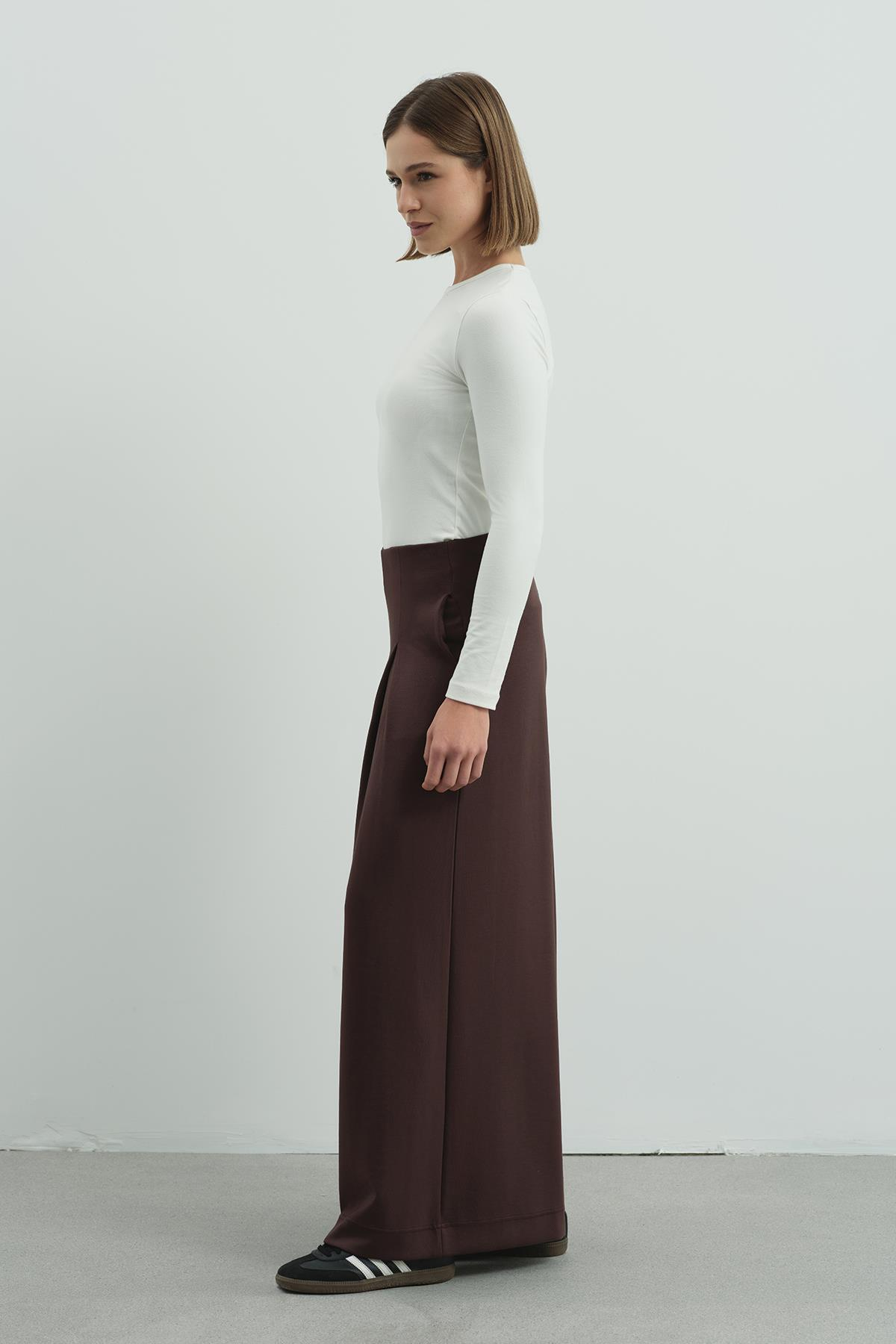 Pure Touch Tek Pileli Pantolon CC7007 Kahve