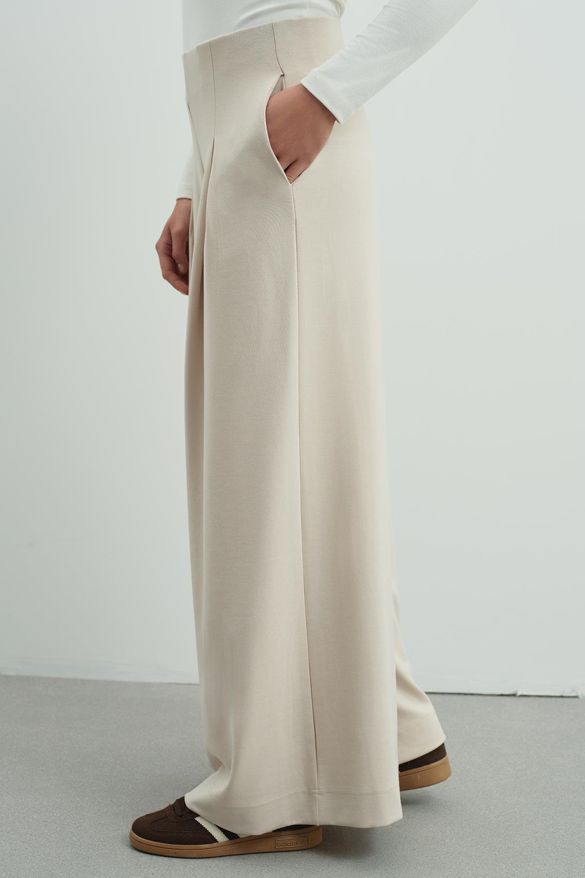 Pure Touch Tek Pileli Pantolon CC7007 Bej