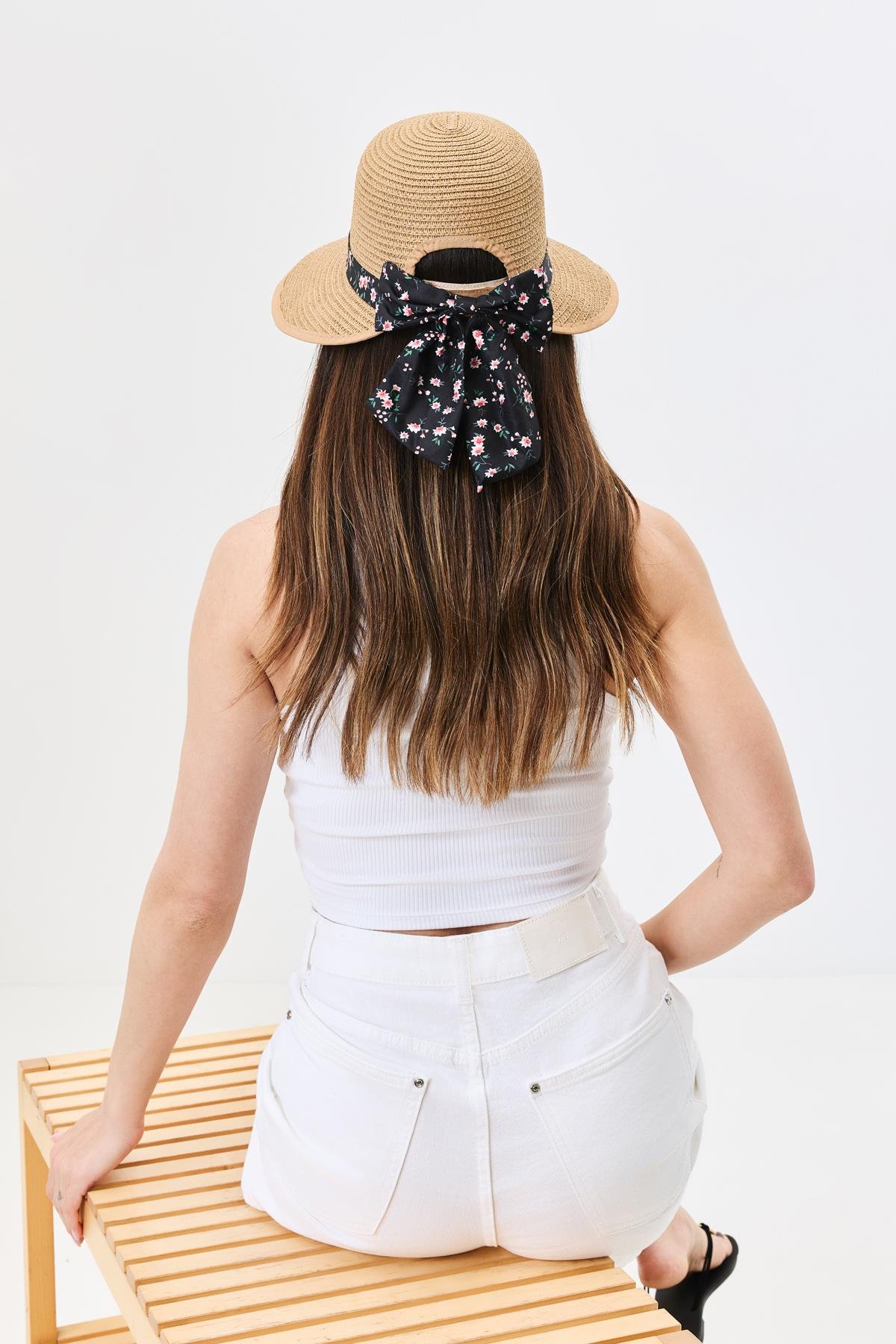 Siperli Hasır Plaj Şapkası Y25730-28 Vizon