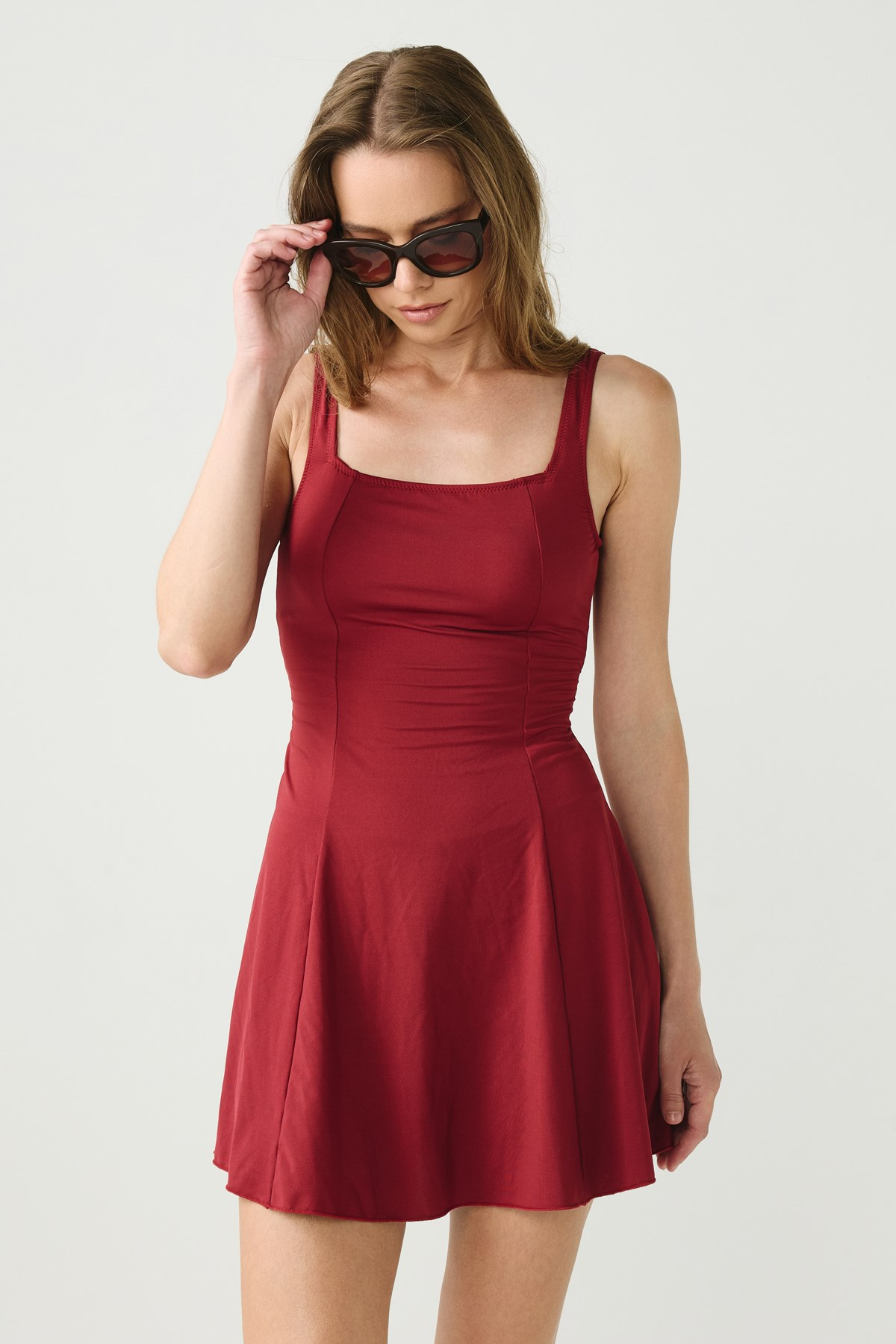Şortlu Elbise Mayo 4175 Bordo