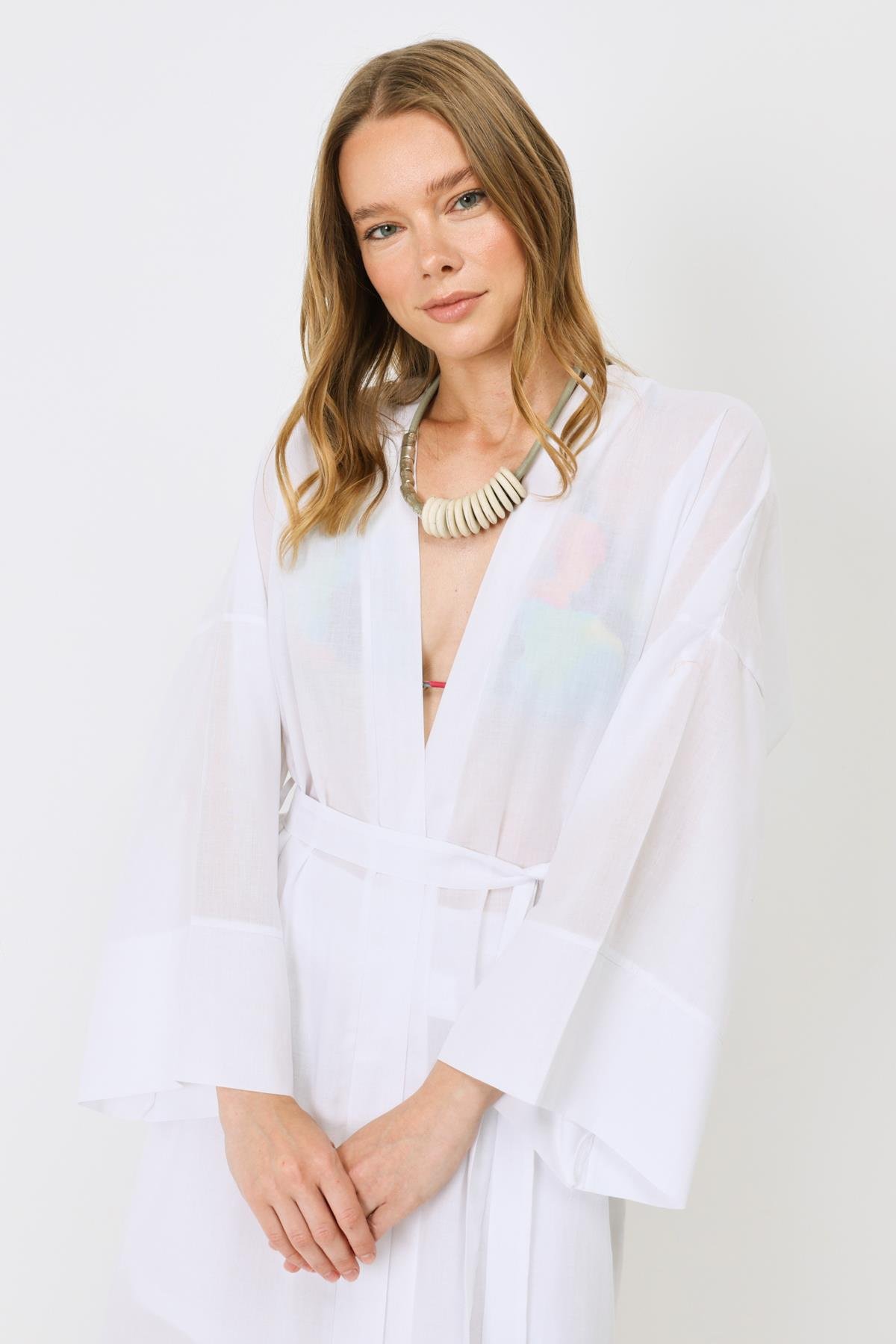 Şortlu Kimono Takım 9069 Beyaz