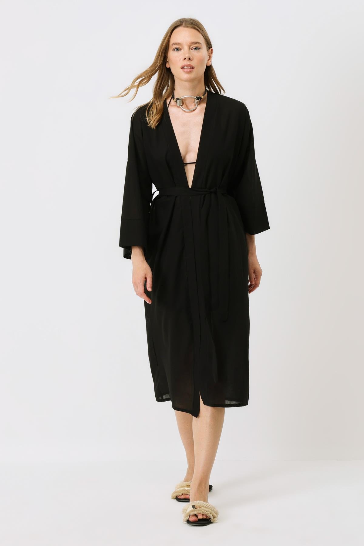 Şortlu Kimono Takım 9069 Siyah