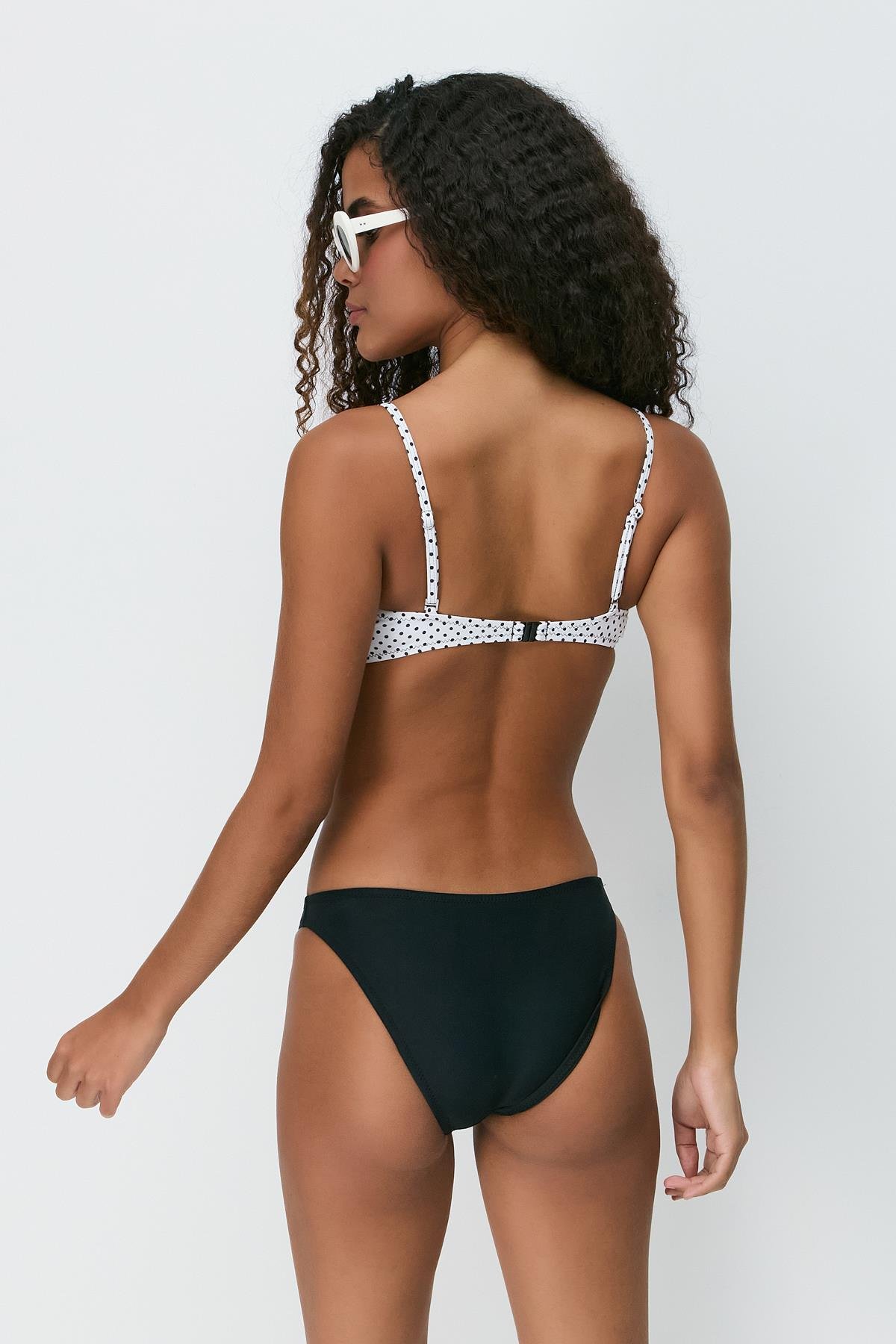 Straplez Bikini Takım 3282 Siyah/Beyaz