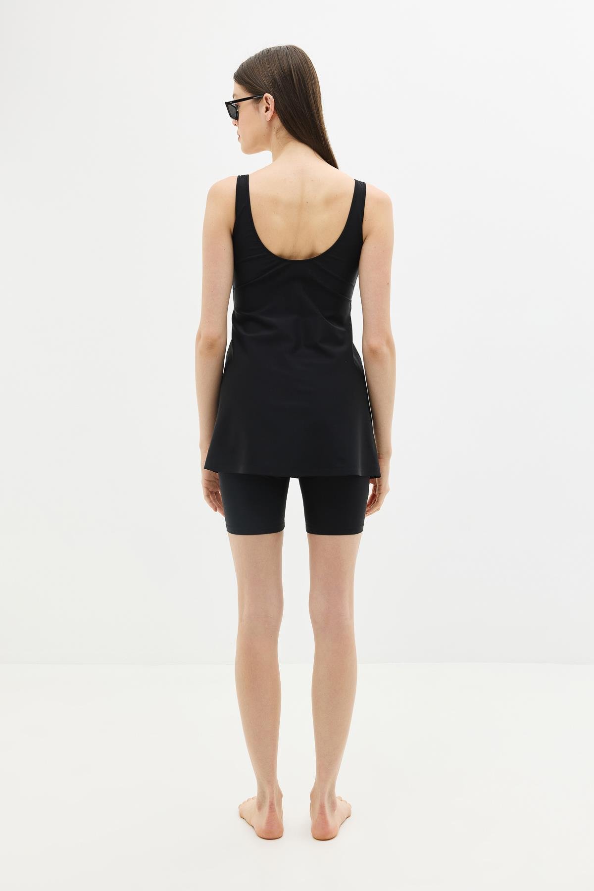 Taytlı Elbise Mayo C14380 Siyah/Çok Renkli