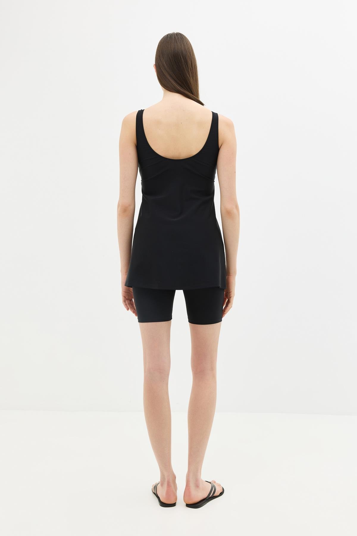 Taytlı Elbise Mayo C14380 Siyah/Çok Renkli