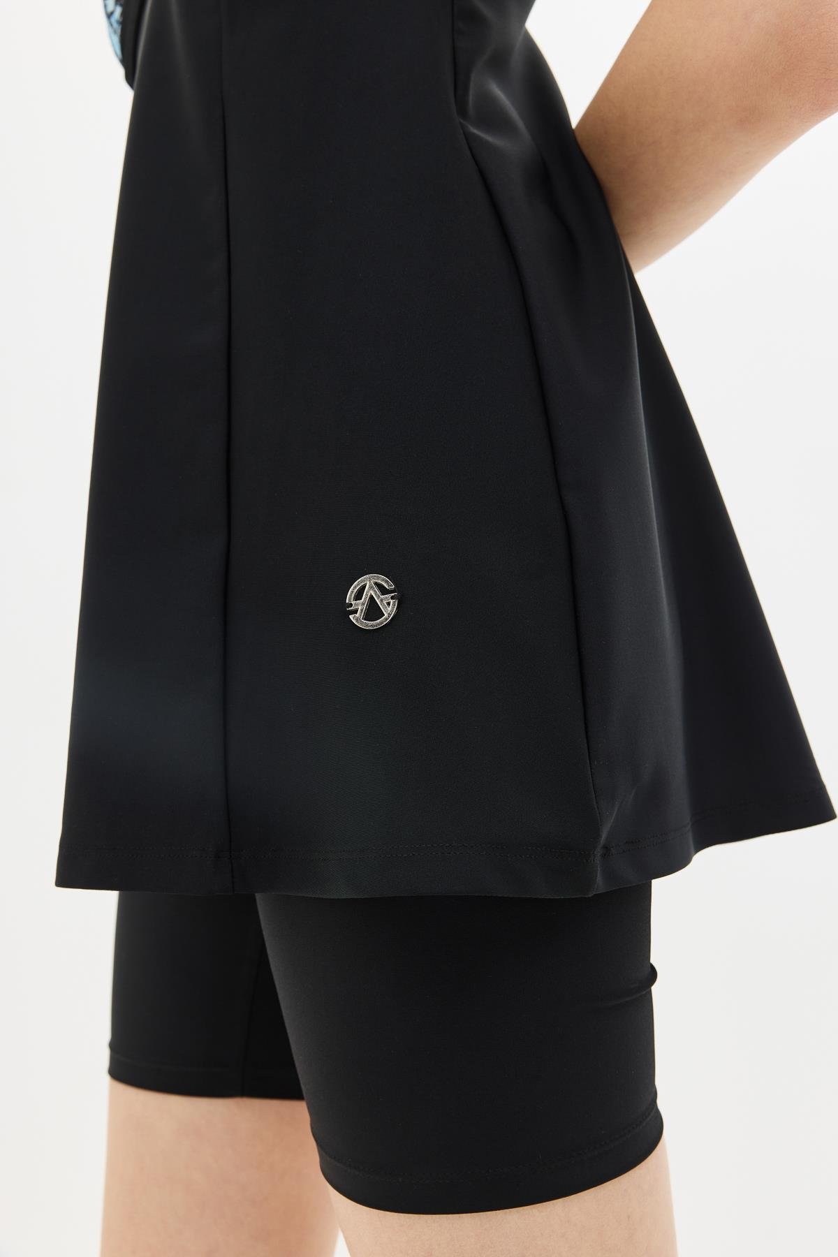 Taytlı Elbise Mayo C14380 Siyah/Mavi