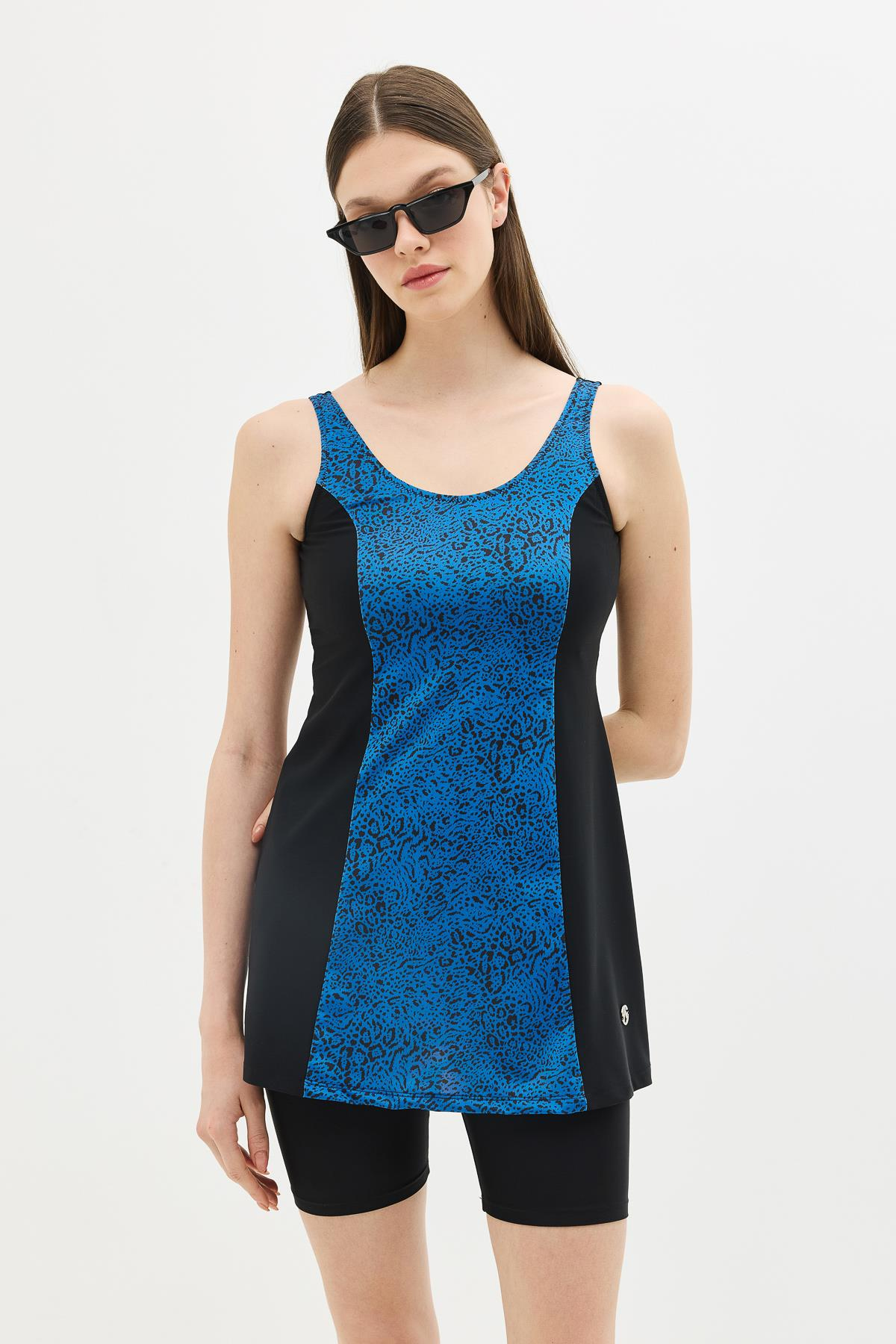 Taytlı Elbise Mayo C14384 Siyah/Sax