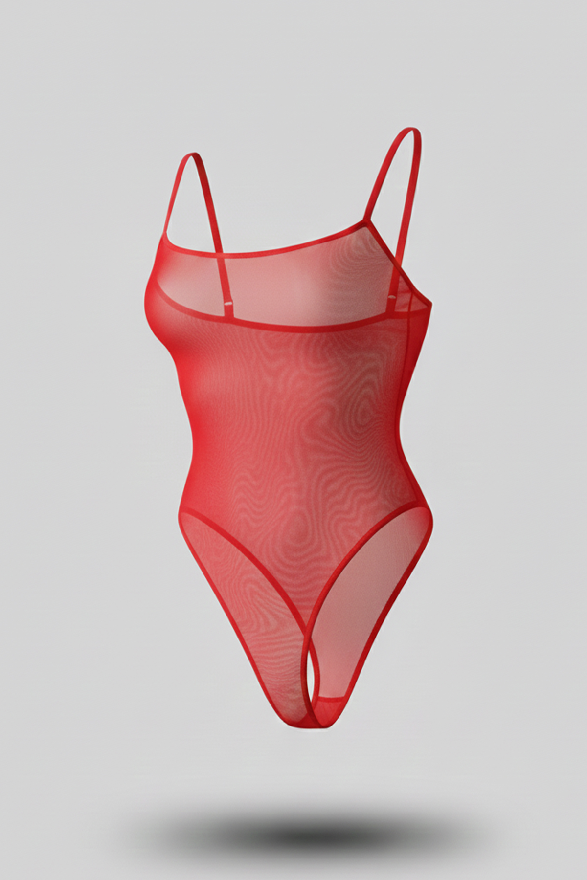 Tül Bodysuit Kırmızı