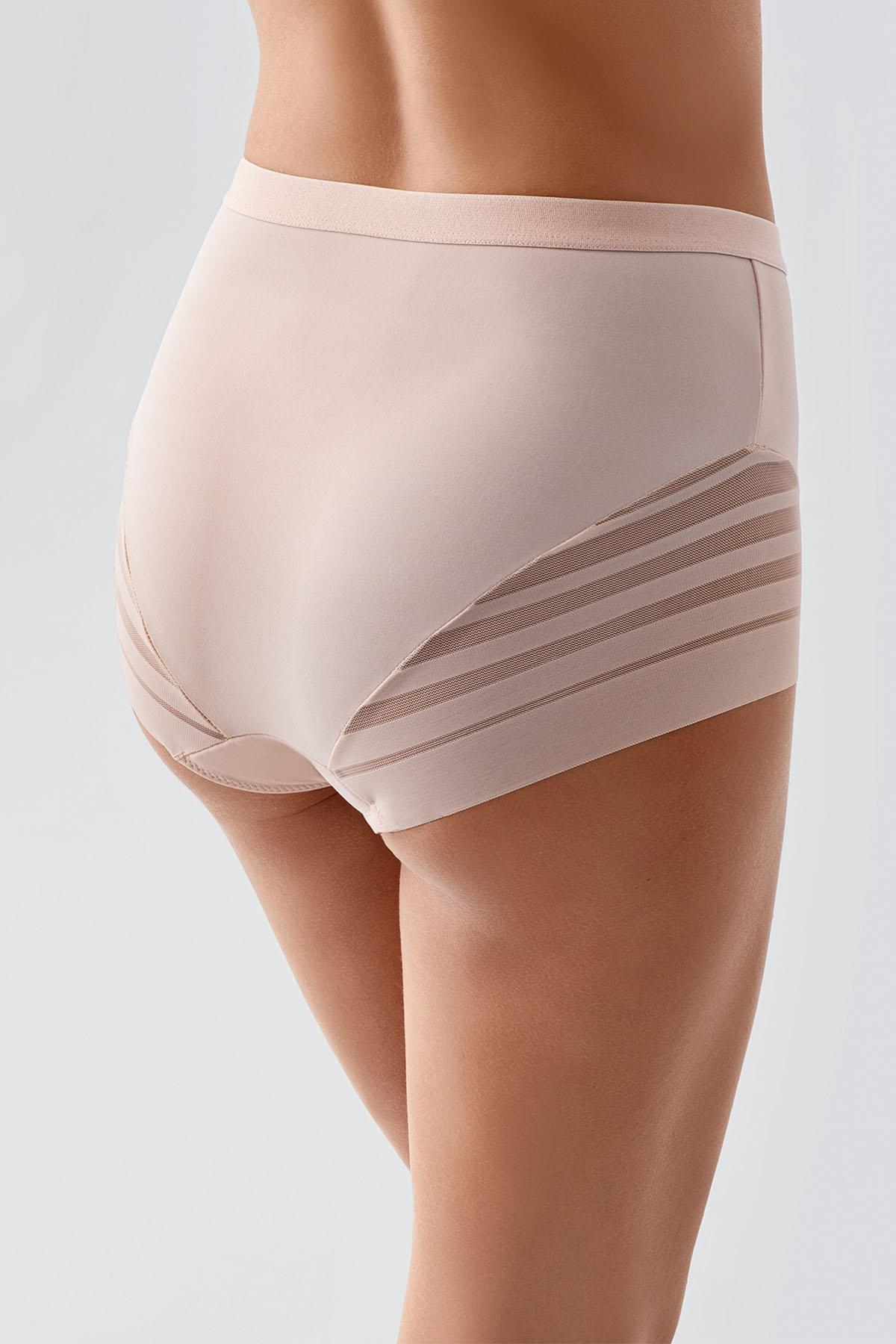 Tül Detaylı Yüksek Bel Korseli Külot C19301 Ten