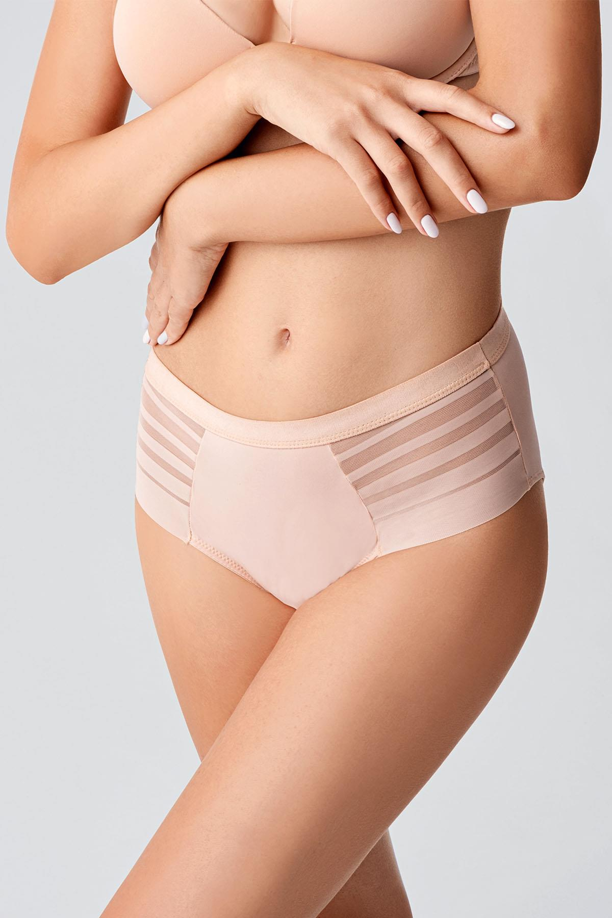 Tül Detaylı Yüksek Bel Külot C19303 Ten