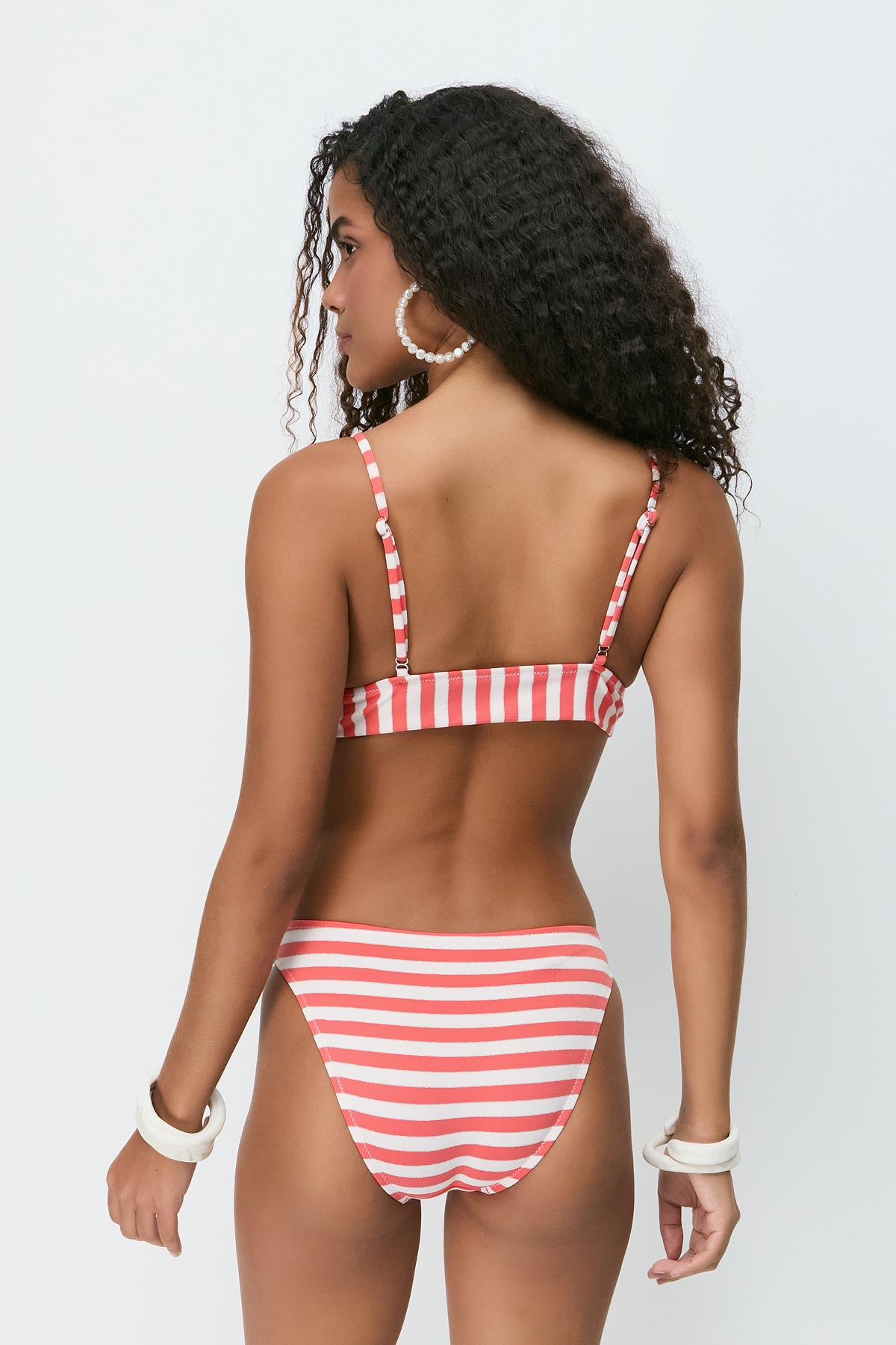 Üçgen Bikini Takım 3284 Beyaz/Oranj