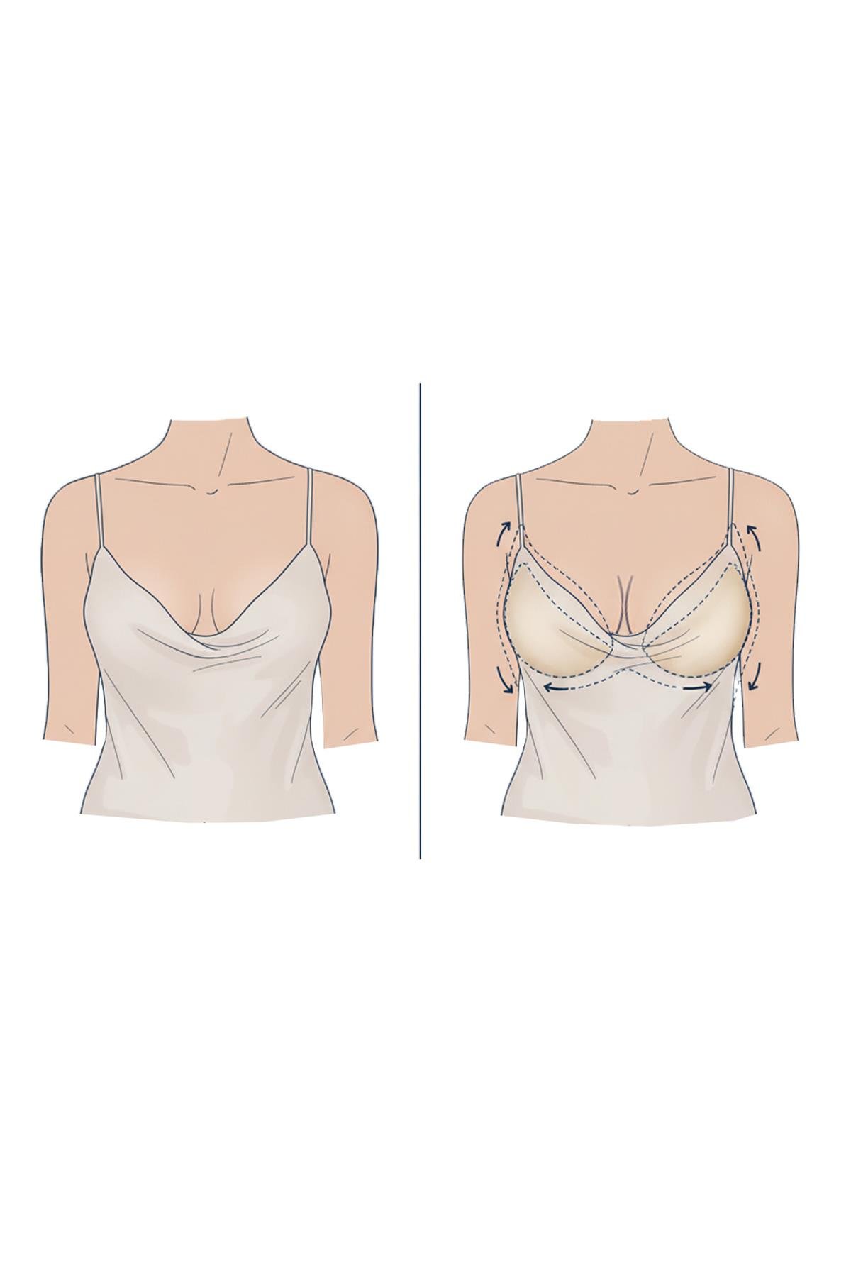 Ultra İnce Askısız Straplez Yapışkan Sütyen 7238 Ten