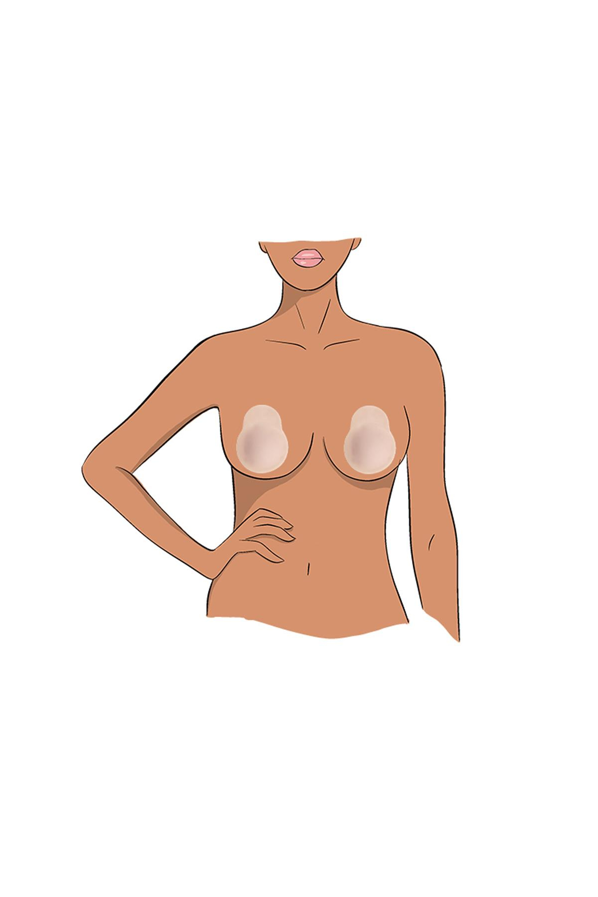 Ultra İnce Silikon Yapışkanlı Göğüs Dikleştirici 7236 Ten