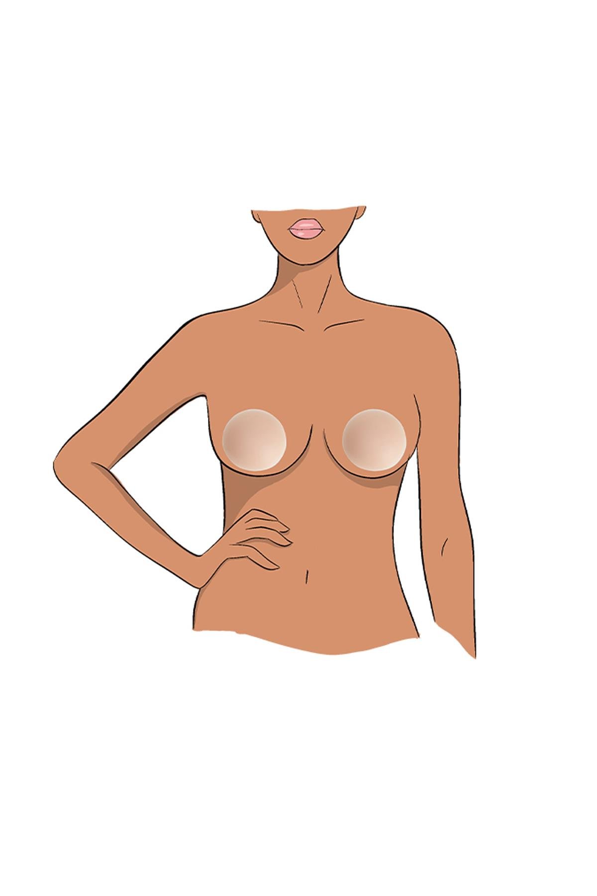 Ultra İnce Yapışkanlı Göğüs Ucu Kapatıcı (8cm) 7234 Koyu Ten