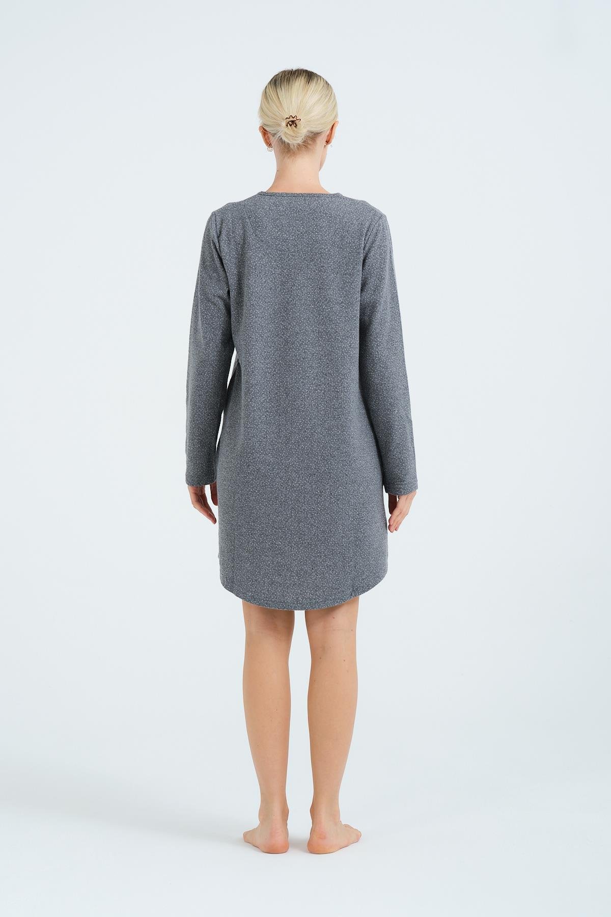 Uzun Kol Ev Elbisesi 402021 Füme