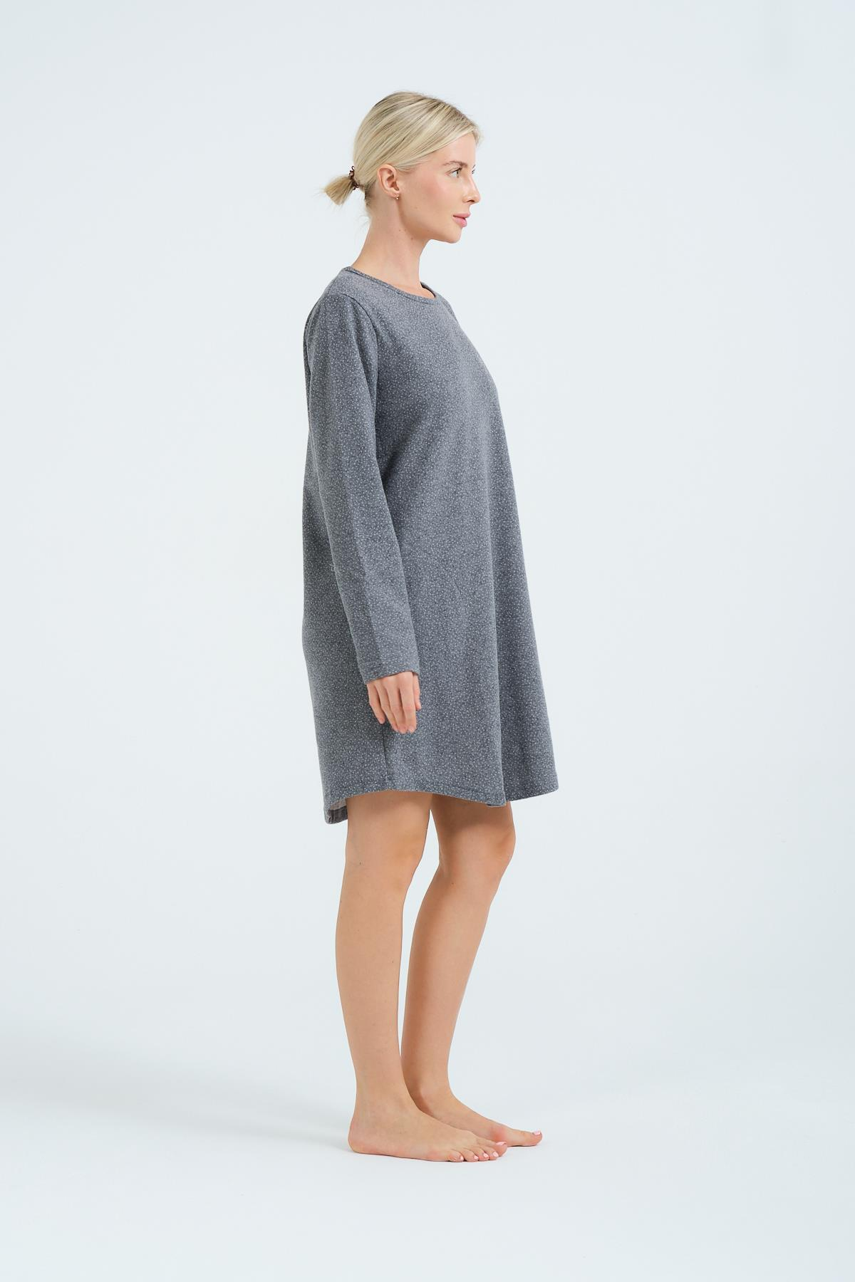 Uzun Kol Ev Elbisesi 402021 Füme