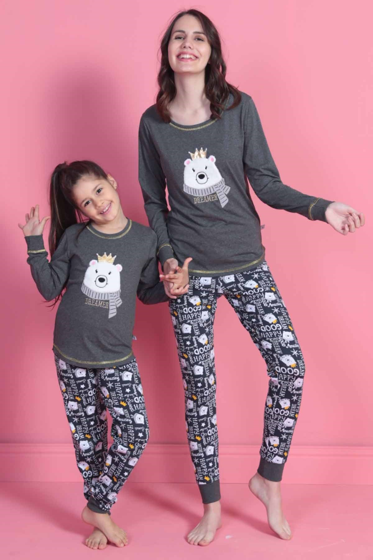 Vienetta 8020357555 Çocuk Pijama Takım Antrasit