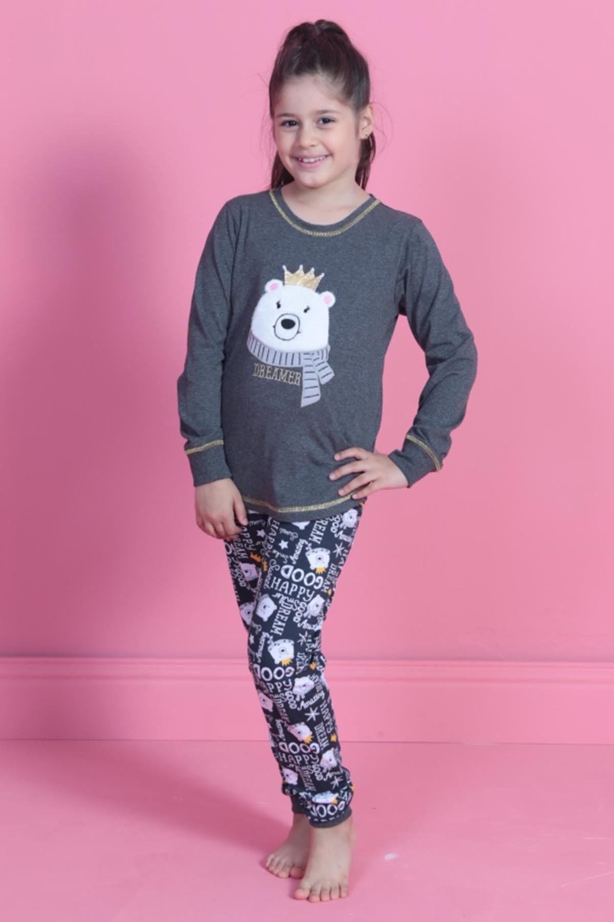 Vienetta 8020357555 Çocuk Pijama Takım Antrasit
