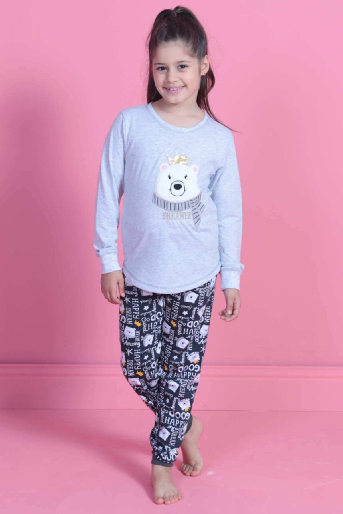 Vienetta 8020357555 Çocuk Pijama Takım Gri Melanj