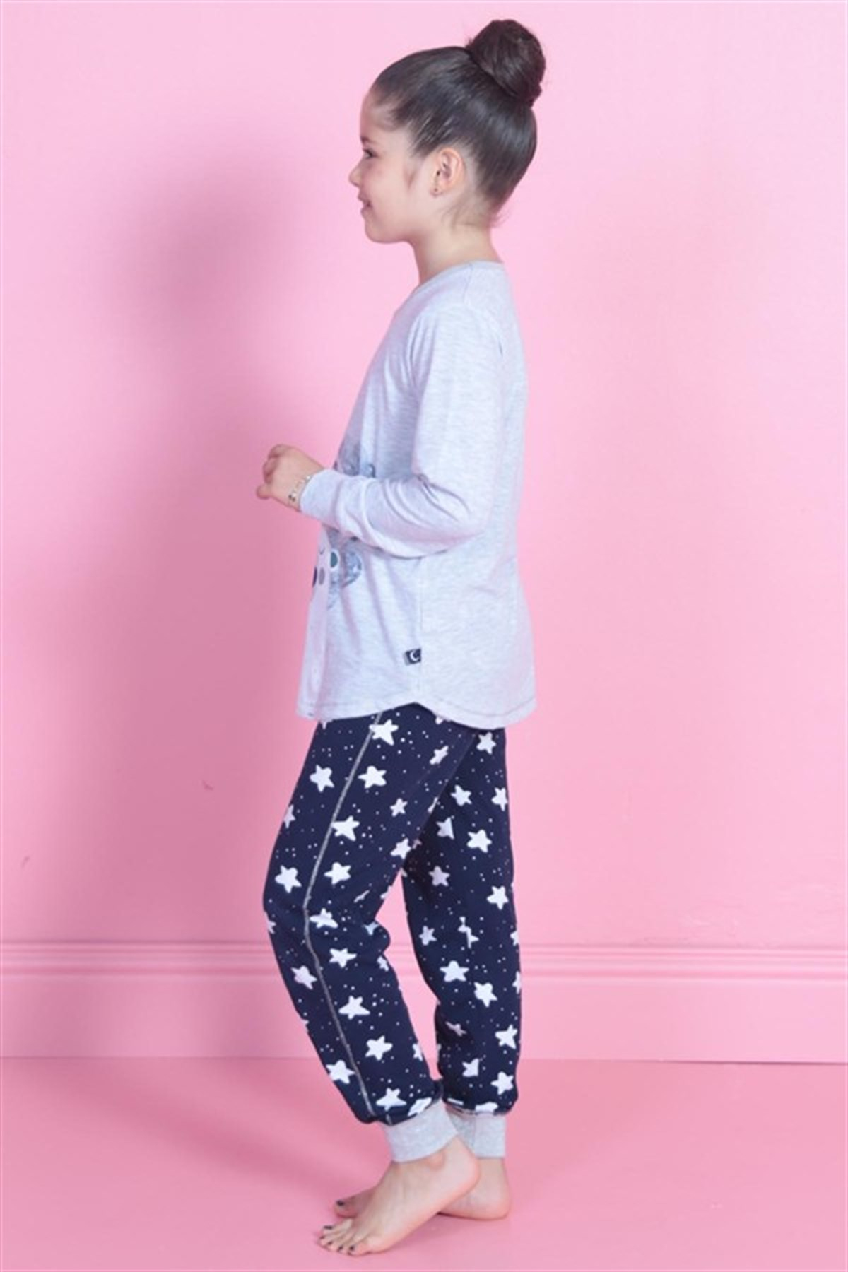 Vienetta 8020372051 Çocuk Pijama Takım Gri Melanj