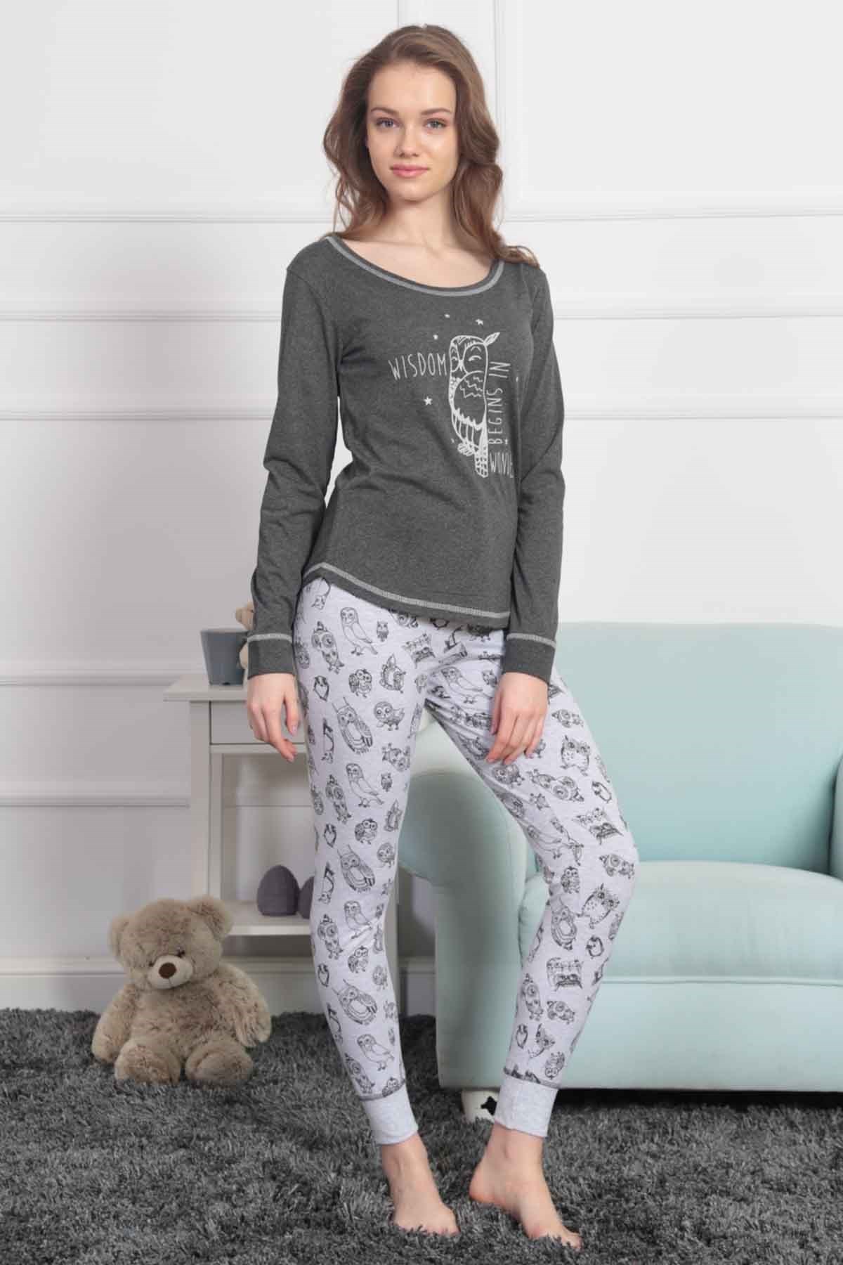 Vienetta 8020937552 Kadın Pijama Takım Antrasit