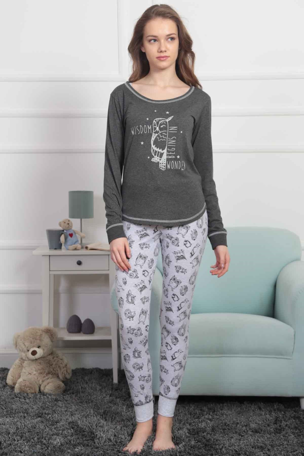 Vienetta 8020937552 Kadın Pijama Takım Antrasit