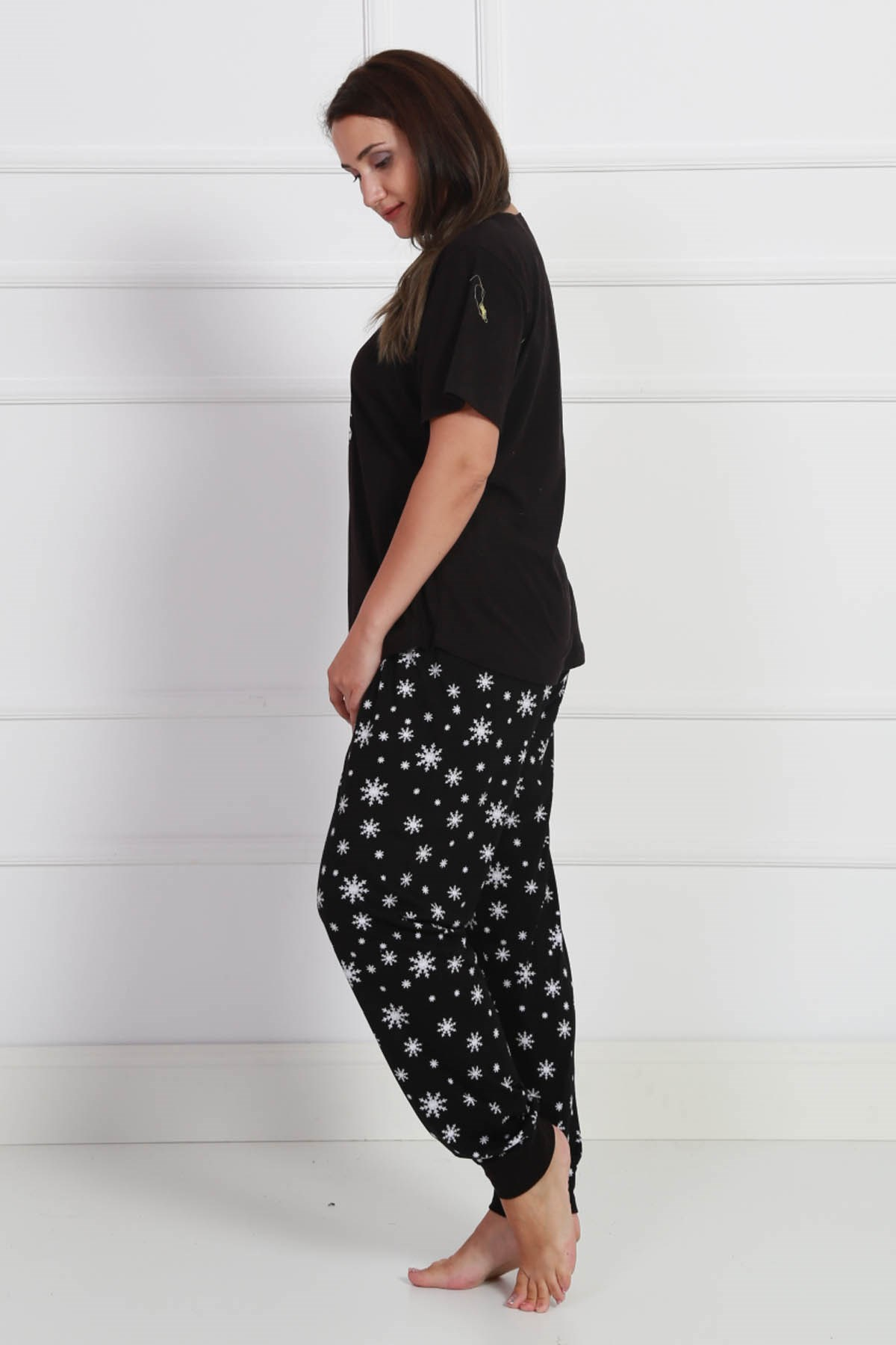 Vienetta Kadın Büyük Beden Pijama Takım 9060132989 Siyah