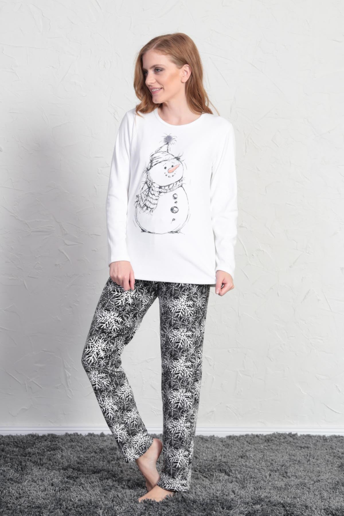 Vienetta Kadın Kadife Pijama Takım 1603703522 Beyaz