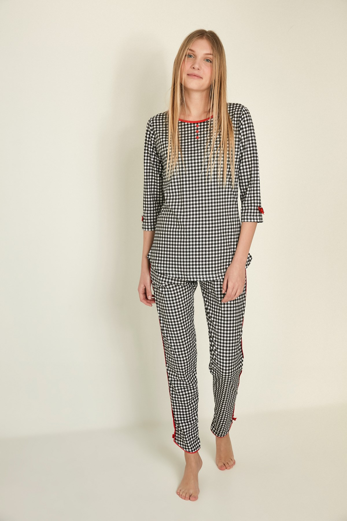 Vienetta Kadın Kısa Kol Pijama Takım 9120430738 Siyah