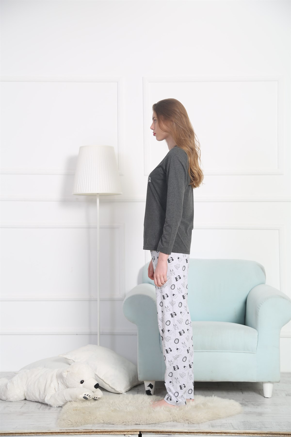 Vienetta Kadın Pijama Takım 8022151802 Antrasit
