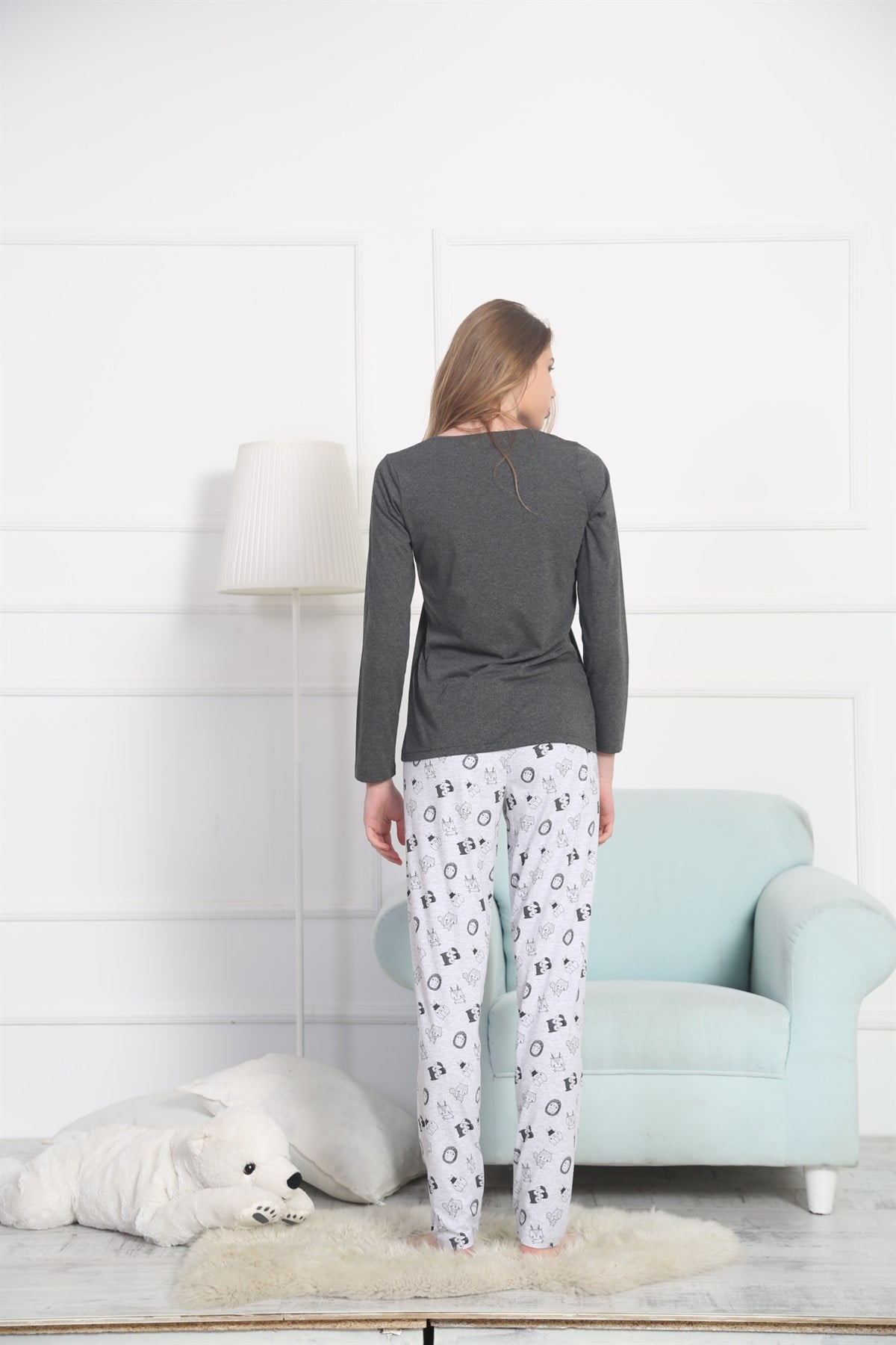 Vienetta Kadın Pijama Takım 8022151802 Antrasit