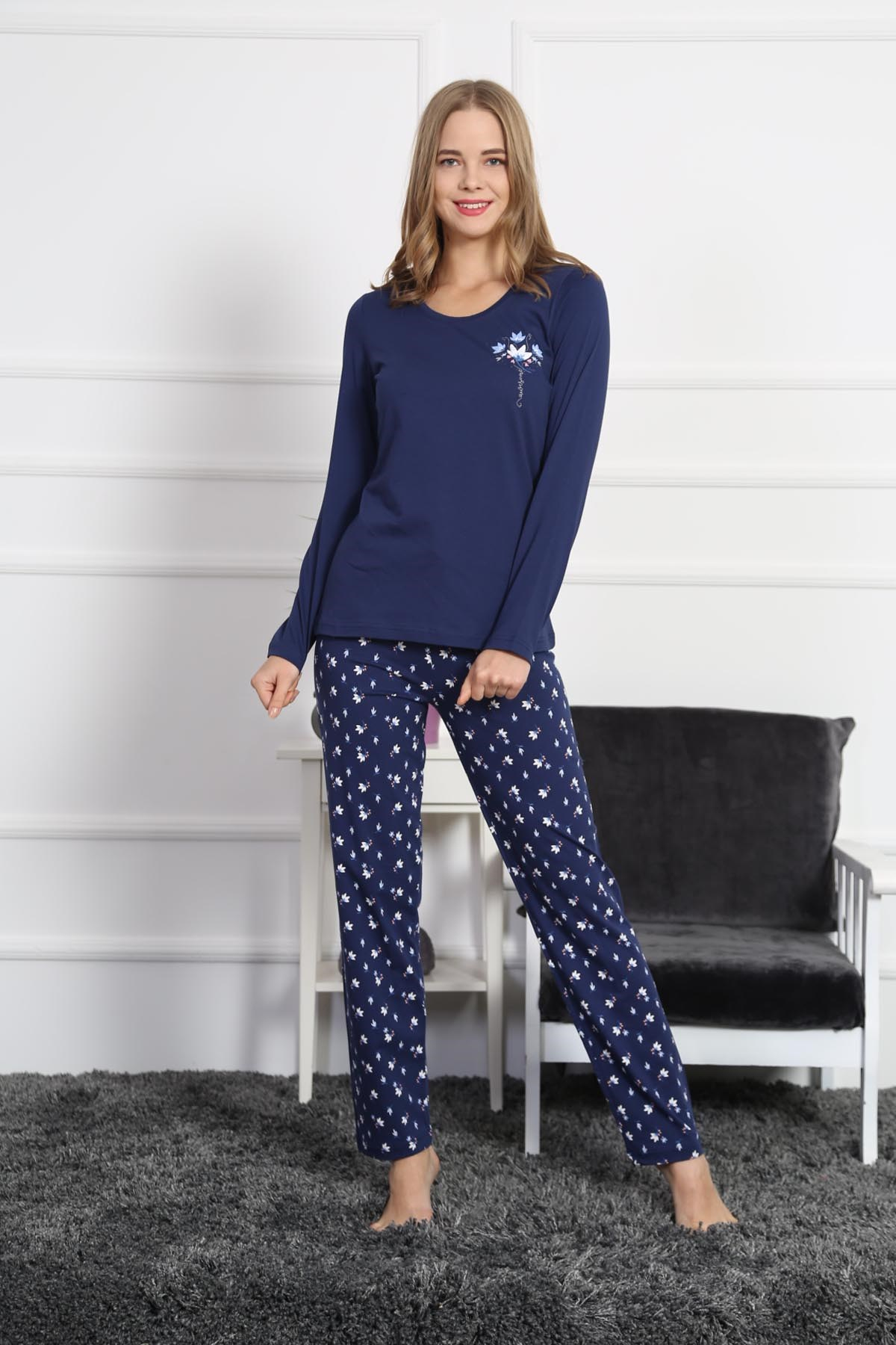 Vienetta Kadın Pijama Takım 8030451780 İndigo