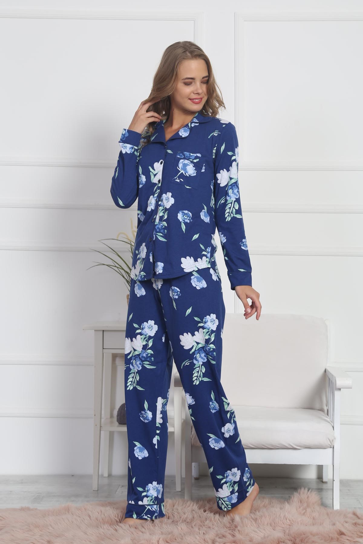 Vienetta Kadın Pijama Takım 8040980004 Lacivert
