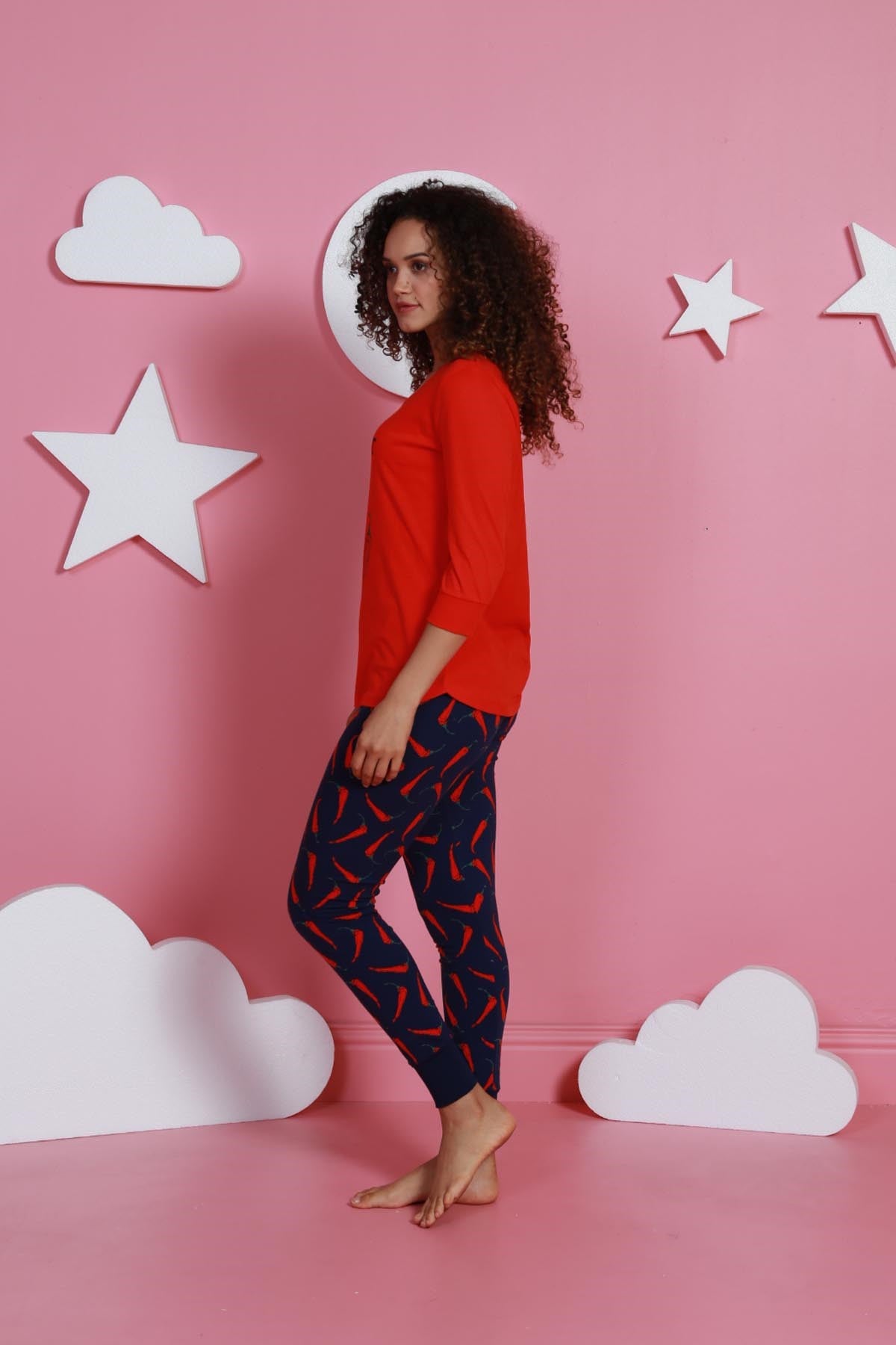 Vienetta Kadın Pijama Takım 9021104271 Kırmızı
