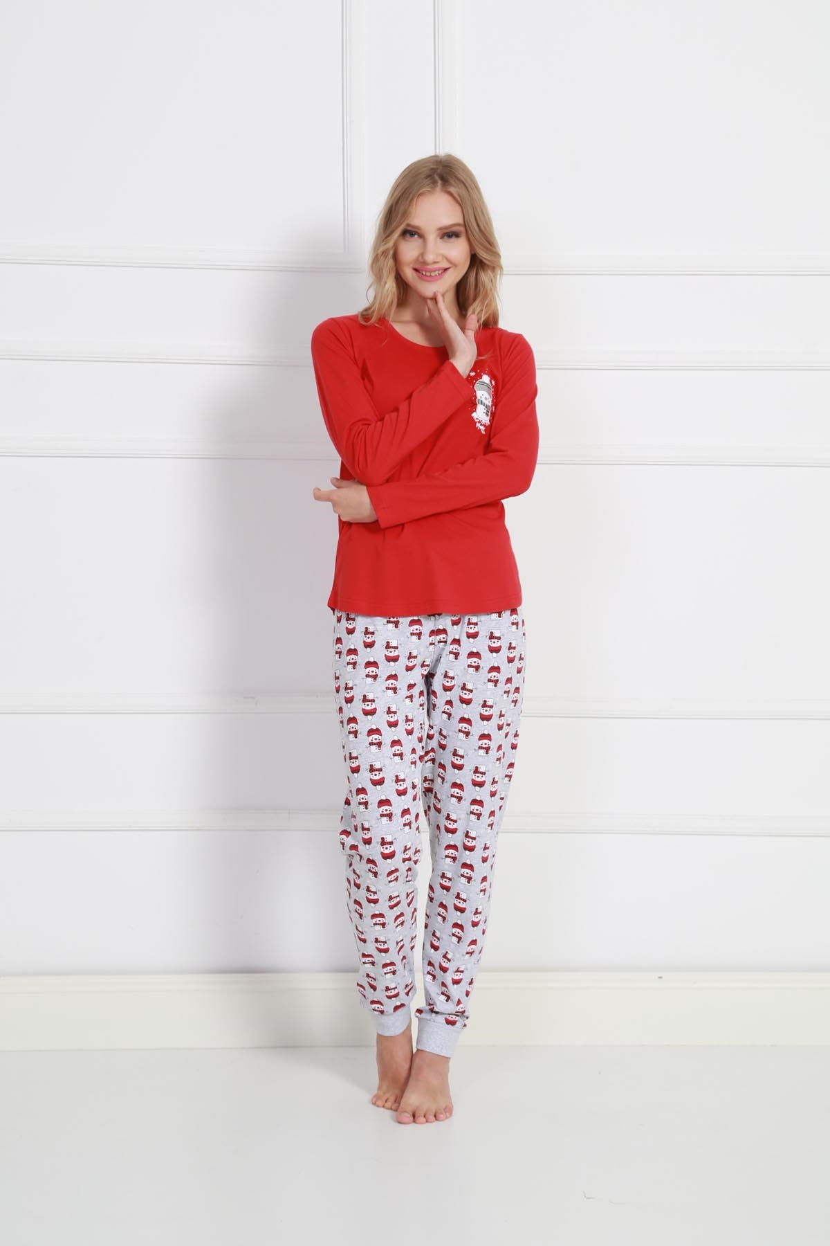 Vienetta Kadın Pijama Takım 9030313756 Kırmızı