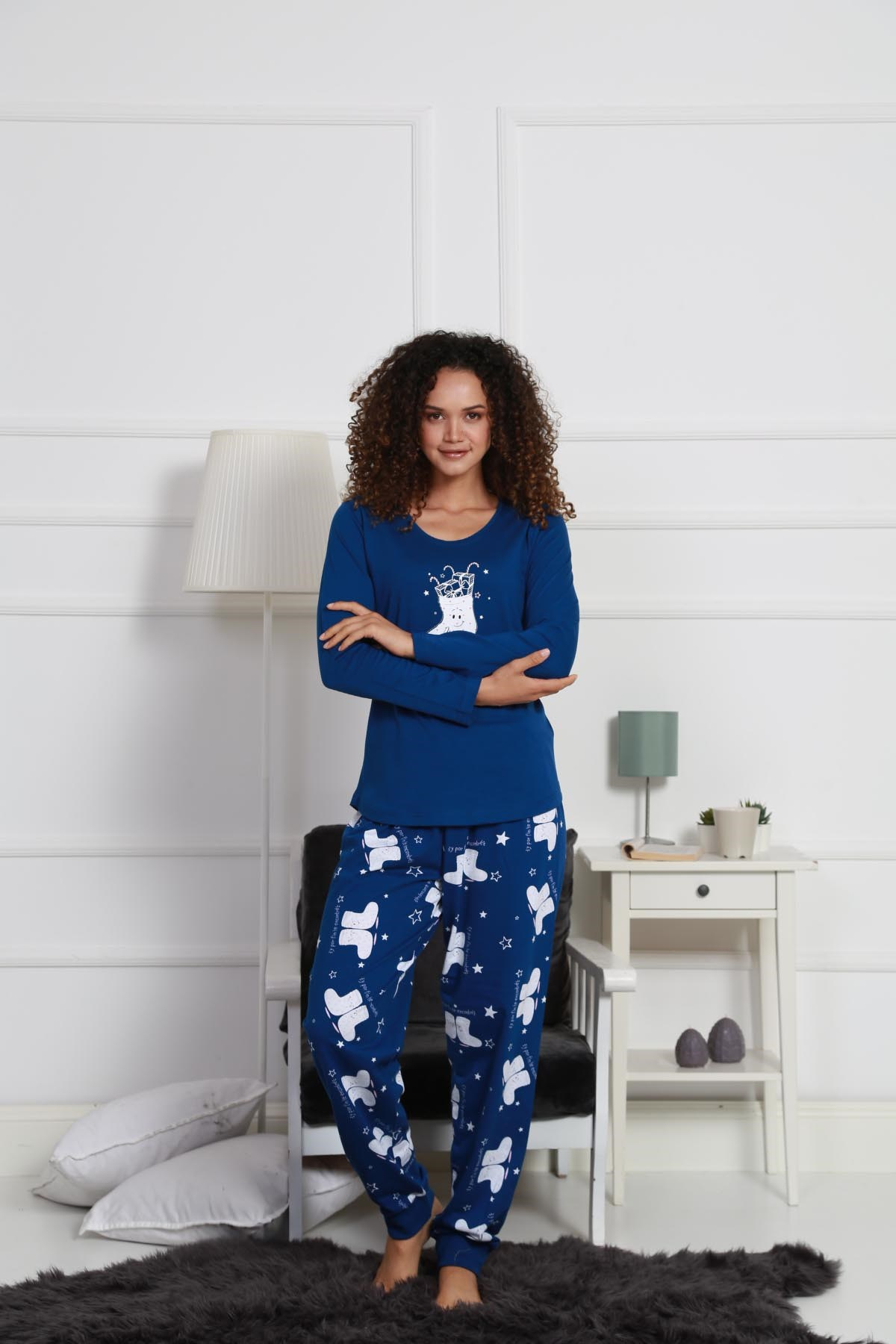 Vienetta Kadın Pijama Takım 9030394608 Açık İndigo