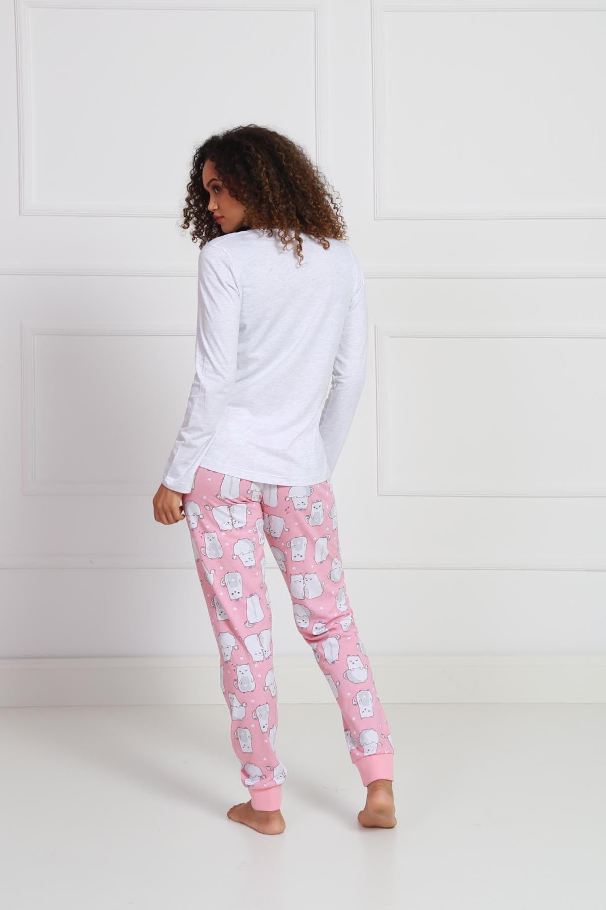 Vienetta Kadın Pijama Takım 9030424646 Gri Melanj