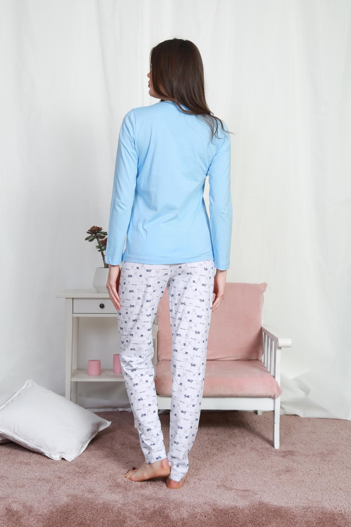 Vienetta Kadın Pijama Takım 9030475537 Mavi