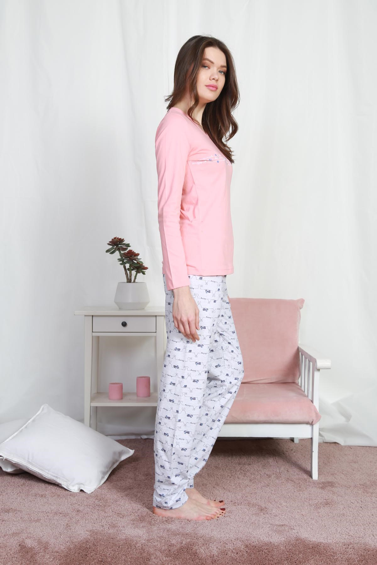Vienetta Kadın Pijama Takım 9030475537 Pembe