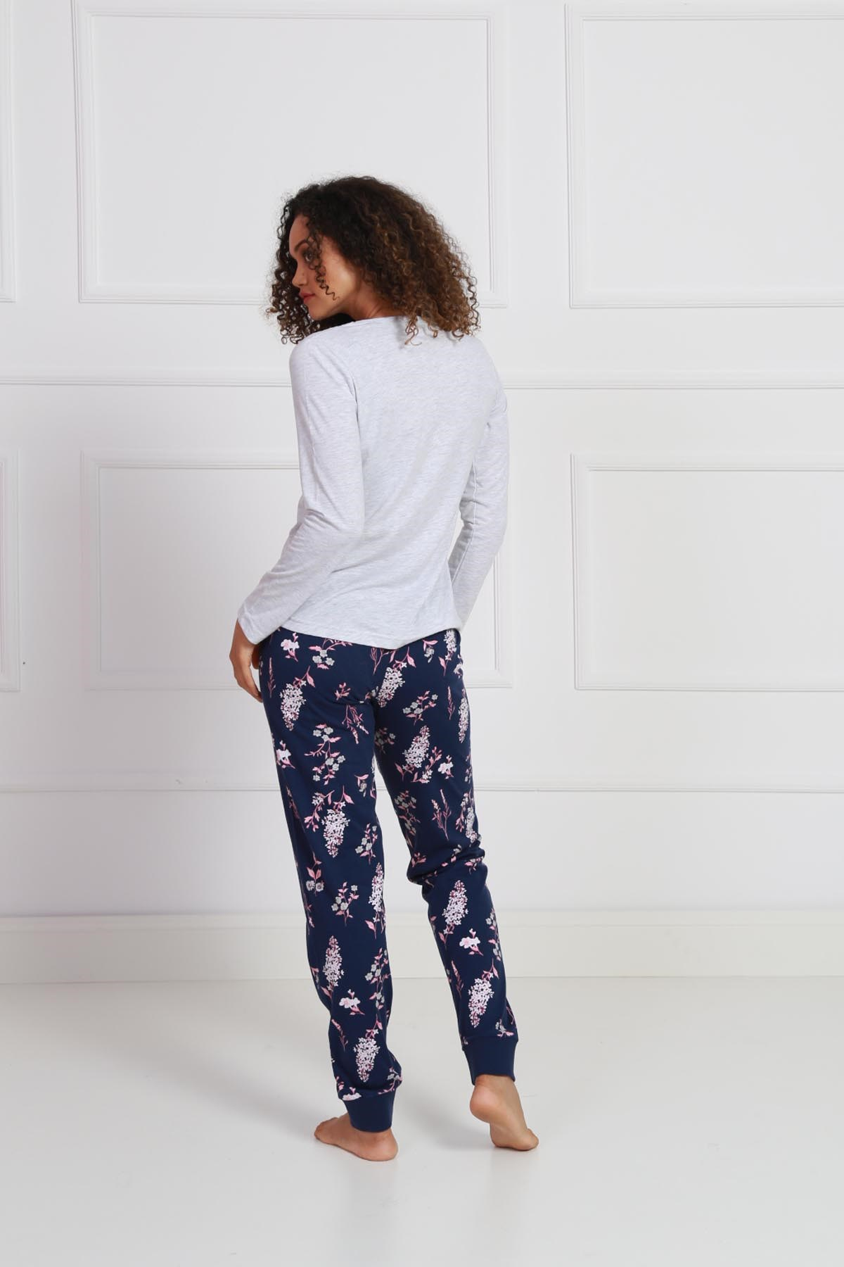 Vienetta Kadın Pijama Takım 9032917693 Gri Melanj