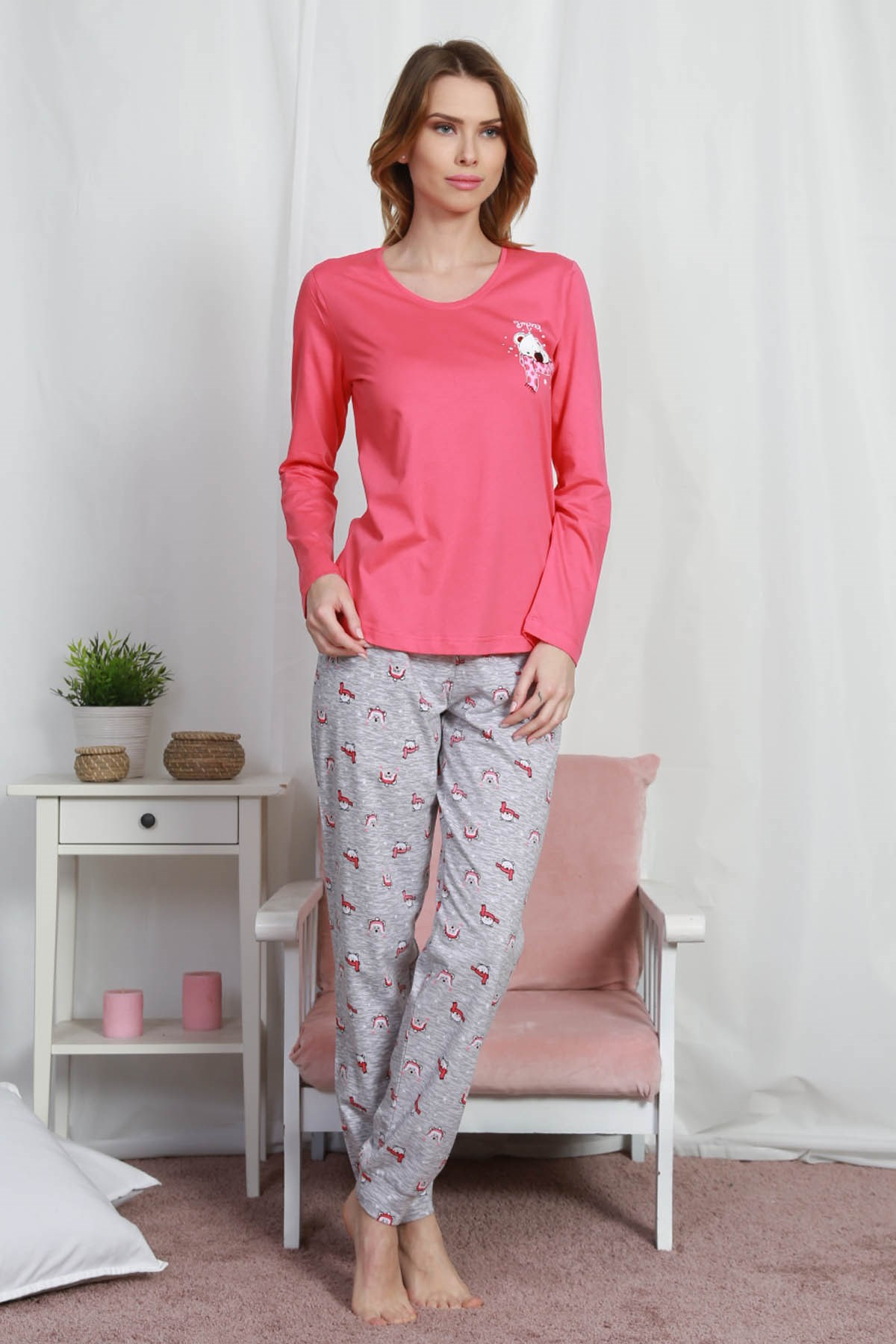 Vienetta Kadın Pijama Takım 9032970381 Kırmızı