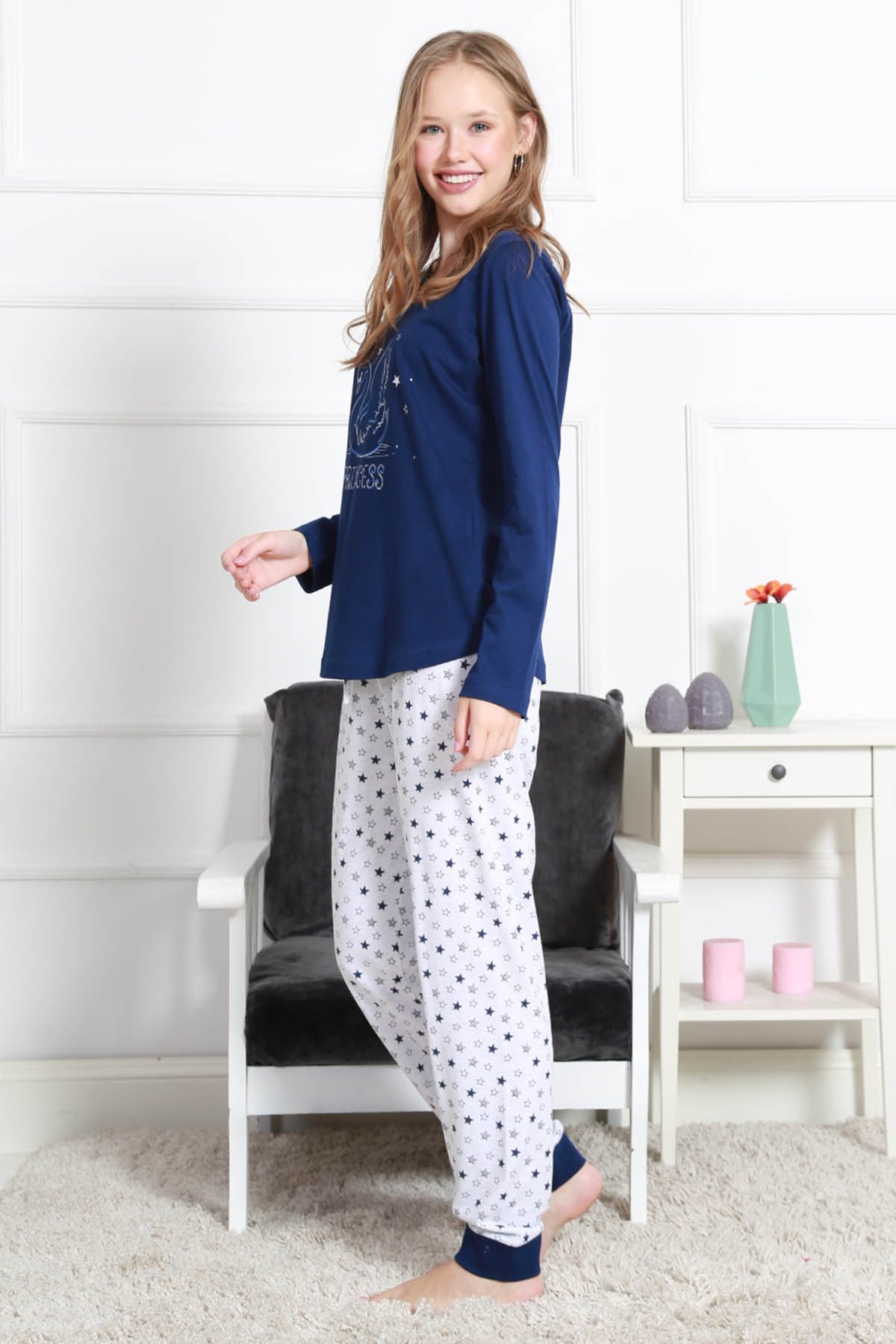 Vienetta Kadın Pijama Takım 9040952845 İndigo